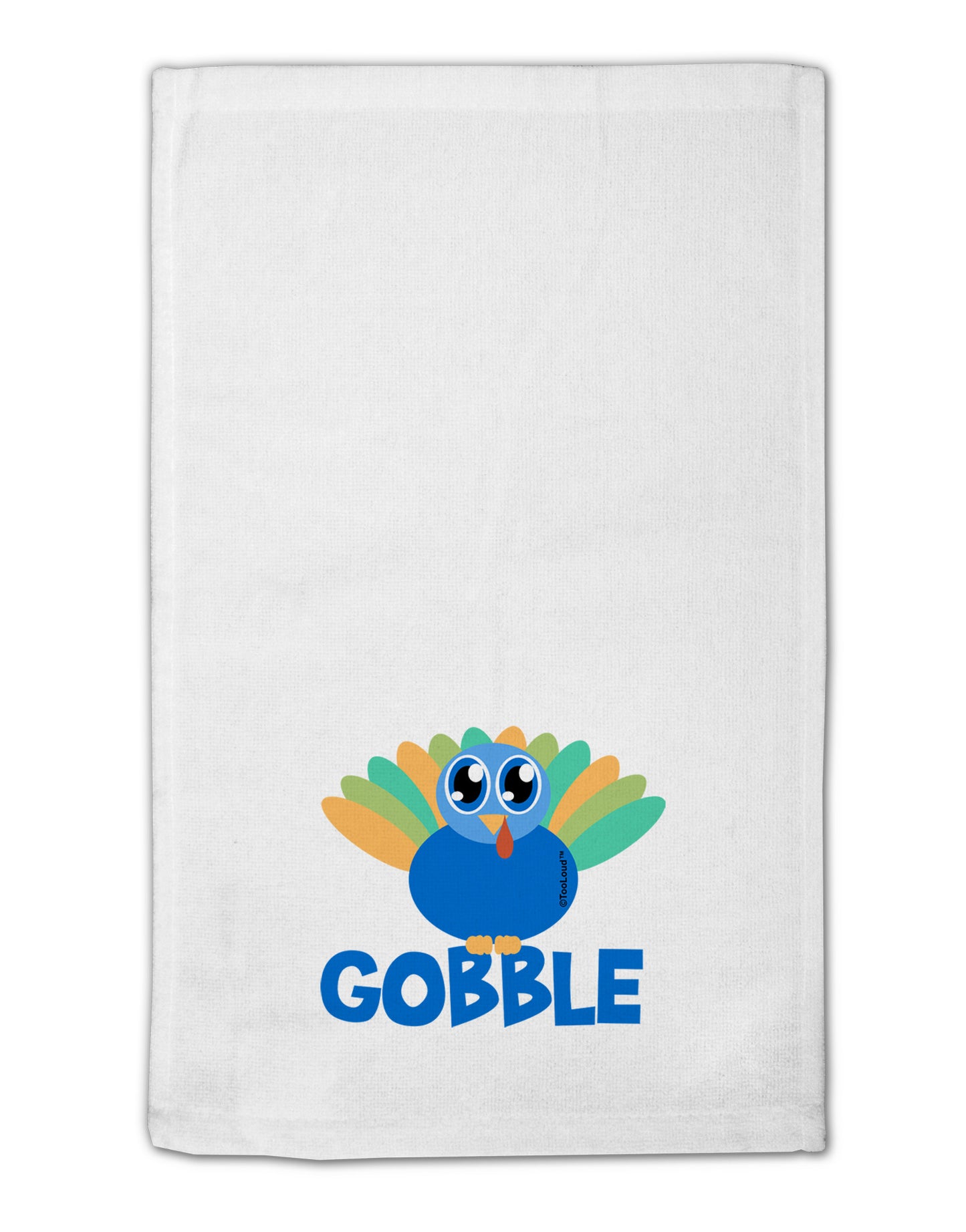 Cute Gobble Turkey Blue 11"x18" Dish Fingertip Towel-Fingertip Towel-TooLoud-White-Davson Sales