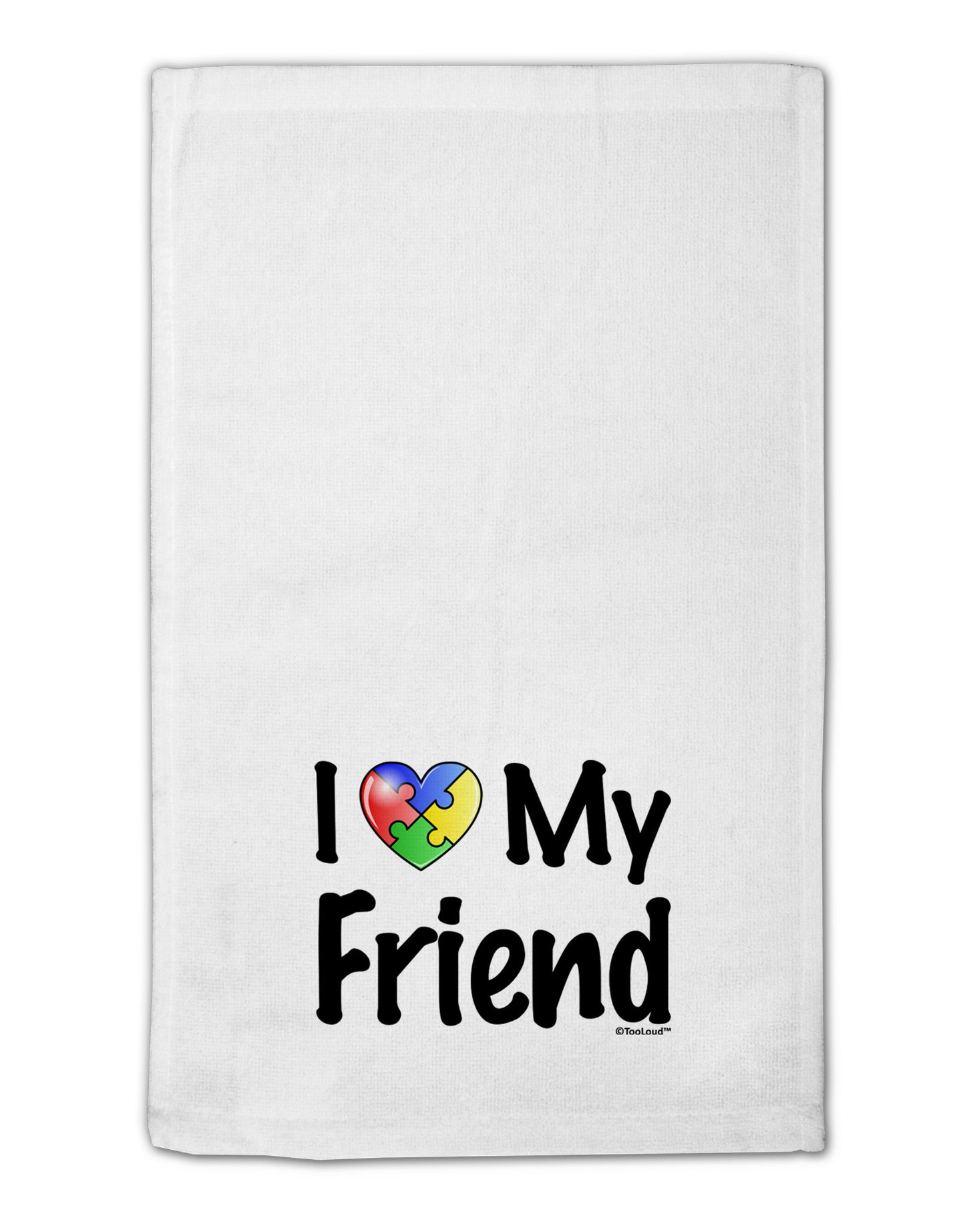 I Heart My Friend - Autism Awareness 11"x18" Dish Fingertip Towel by TooLoud-Fingertip Towel-TooLoud-White-Davson Sales