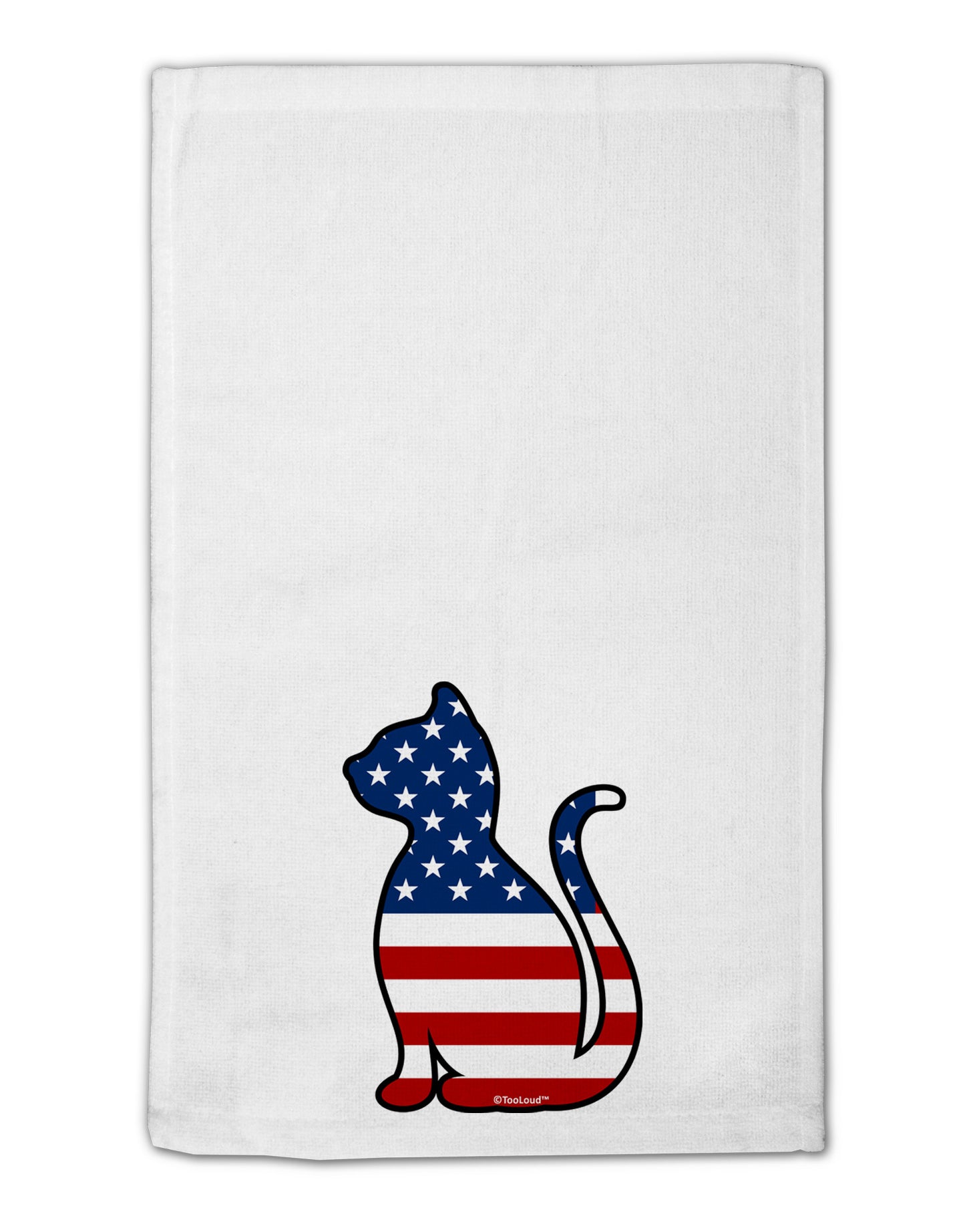 Patriotic Cat Design 11"x18" Dish Fingertip Towel by TooLoud-Fingertip Towel-TooLoud-White-Davson Sales