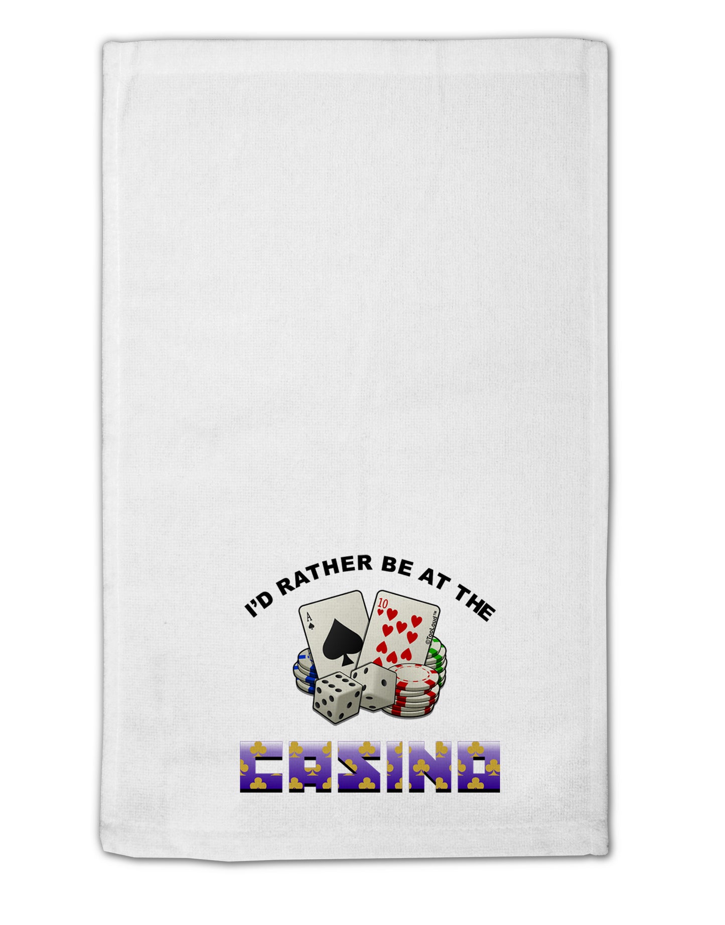 I'd Rather Be At The Casino Funny 11"x18" Dish Fingertip Towel by TooLoud-Kitchen Towels-TooLoud-White-Davson Sales