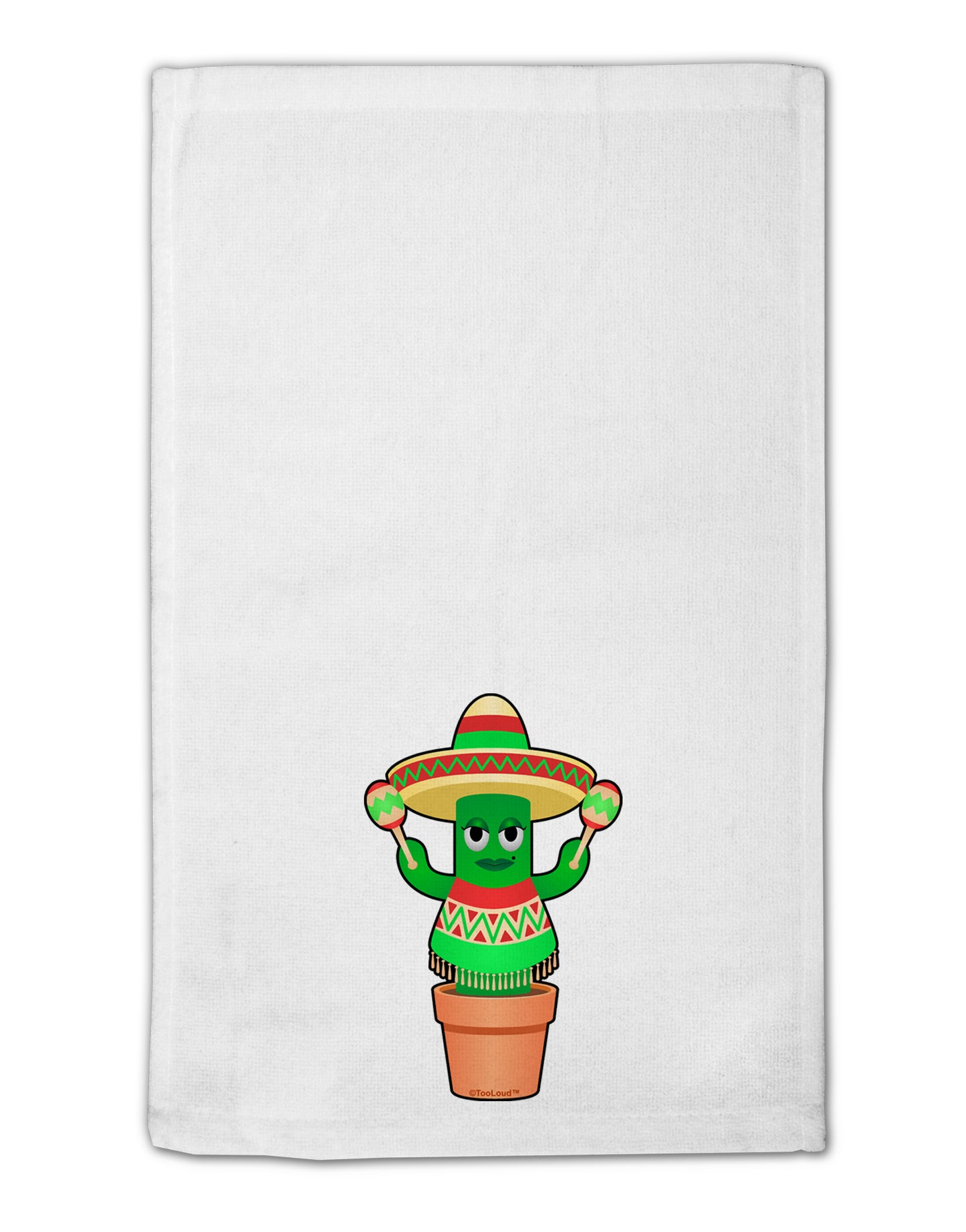 Fiesta Cactus Poncho 11"x18" Dish Fingertip Towel by TooLoud-Fingertip Towel-TooLoud-White-Davson Sales