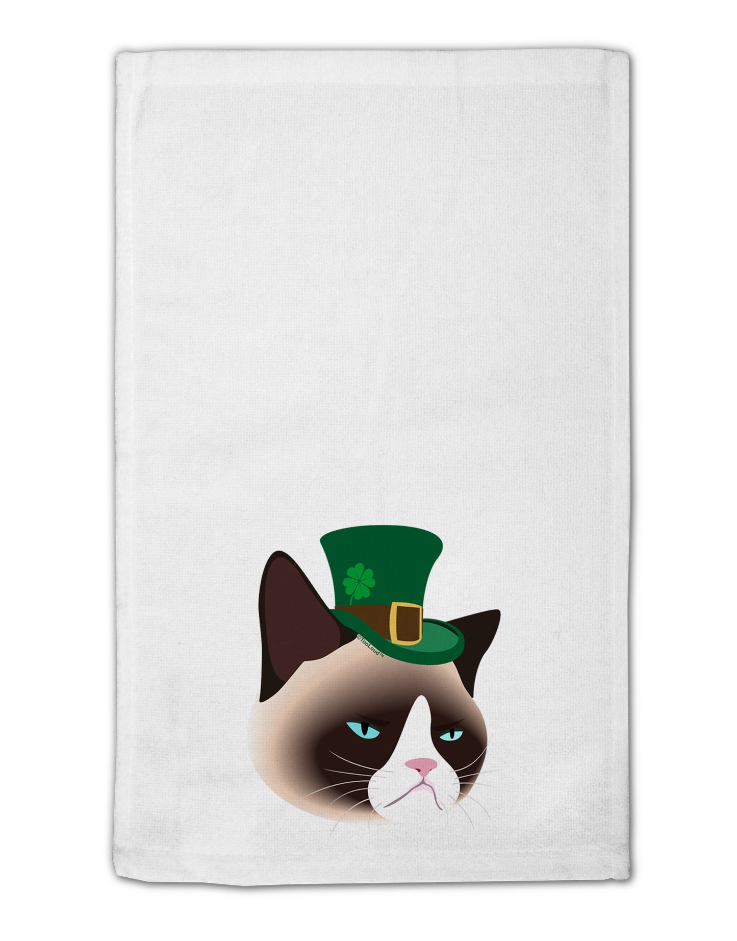 Leprechaun Disgruntled Cat 11"x18" Dish Fingertip Towel-Fingertip Towel-TooLoud-White-Davson Sales