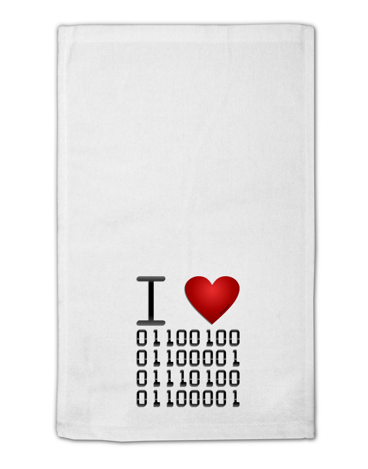 I Heart Binary Data 11"x18" Dish Fingertip Towel-Fingertip Towel-TooLoud-White-Davson Sales