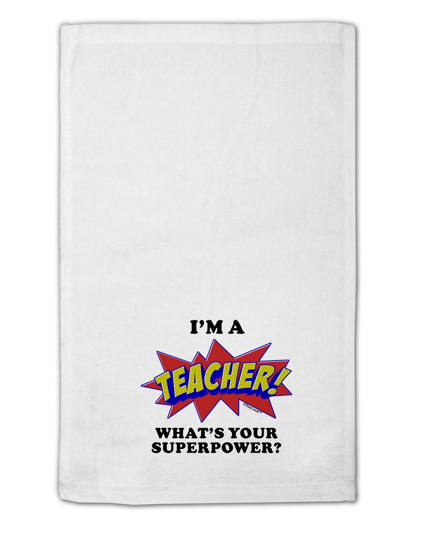 Teacher - Superpower 11"x18" Dish Fingertip Towel-Fingertip Towel-TooLoud-White-Davson Sales