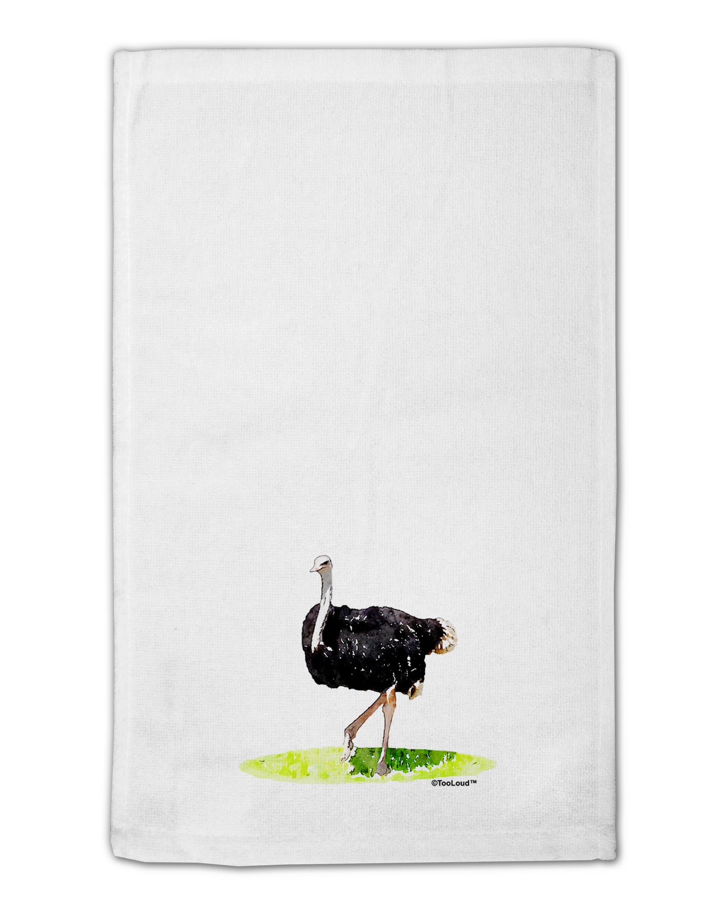 Ostrich Watercolor 11"x18" Dish Fingertip Towel-Fingertip Towel-TooLoud-White-Davson Sales