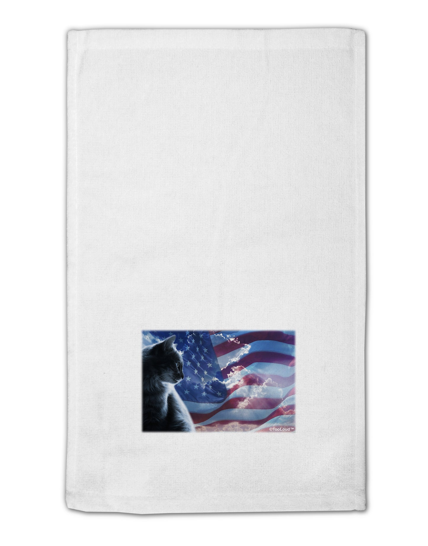 All American Cat 11"x18" Dish Fingertip Towel by TooLoud-Fingertip Towel-TooLoud-White-Davson Sales