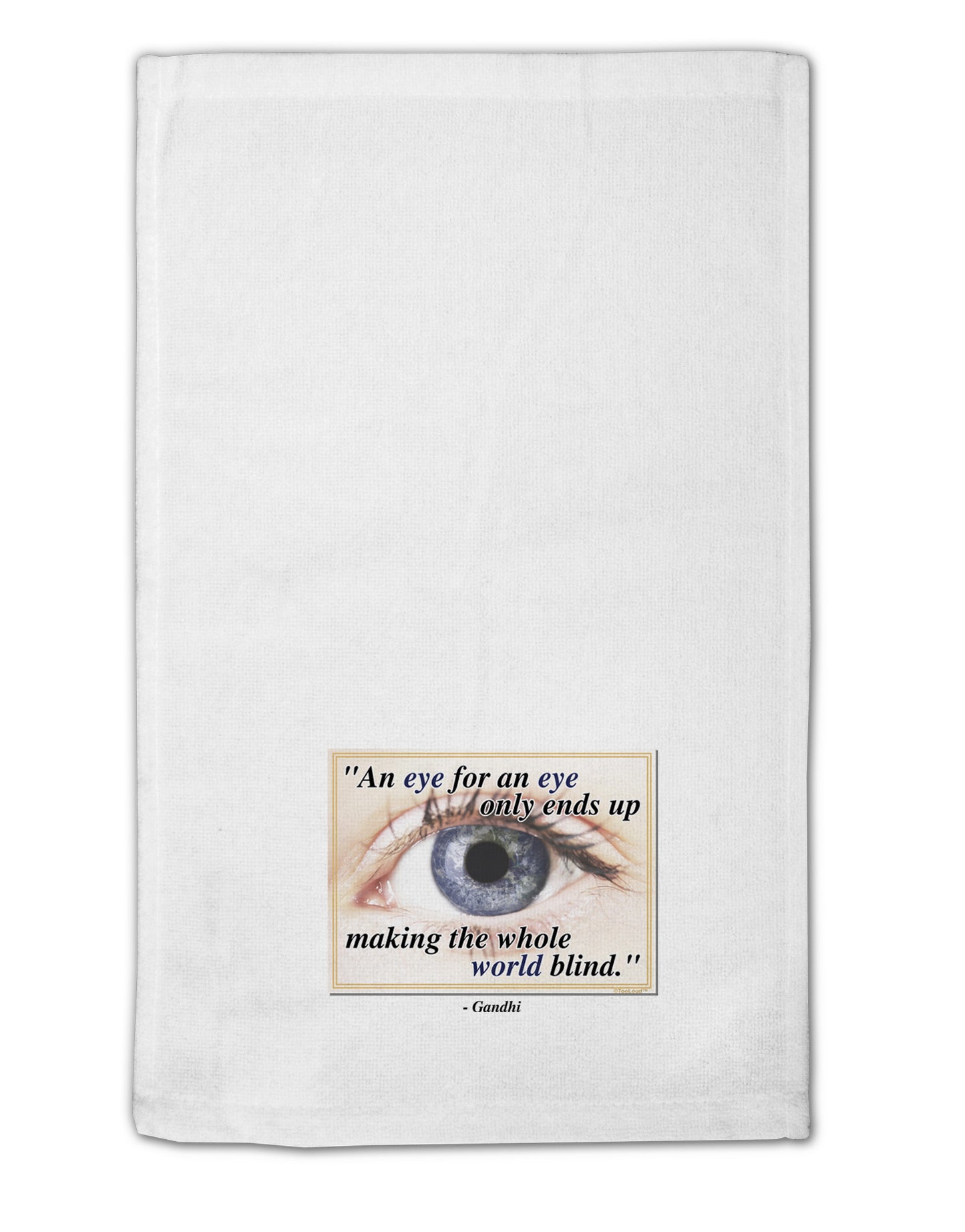 Eye For An Eye Gandhi 11"x18" Dish Fingertip Towel by TooLoud-Fingertip Towel-TooLoud-White-Davson Sales