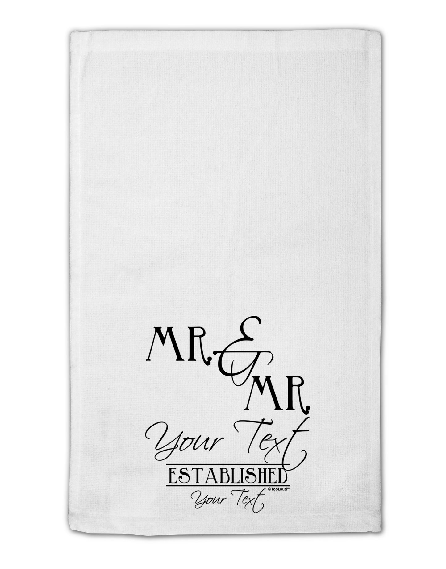 Personalized Mr and Mr -Name- Established -Date- Design 11"x18" Dish Fingertip Towel-Fingertip Towel-TooLoud-White-Davson Sales