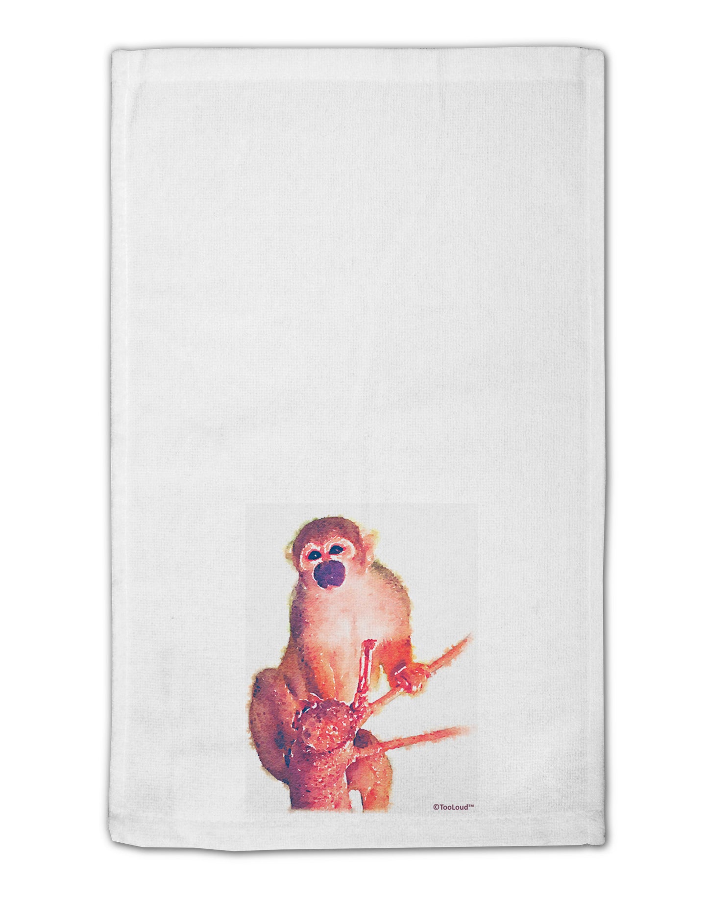 Monkey in Tree Watercolor 11"x18" Dish Fingertip Towel-Fingertip Towel-TooLoud-White-Davson Sales