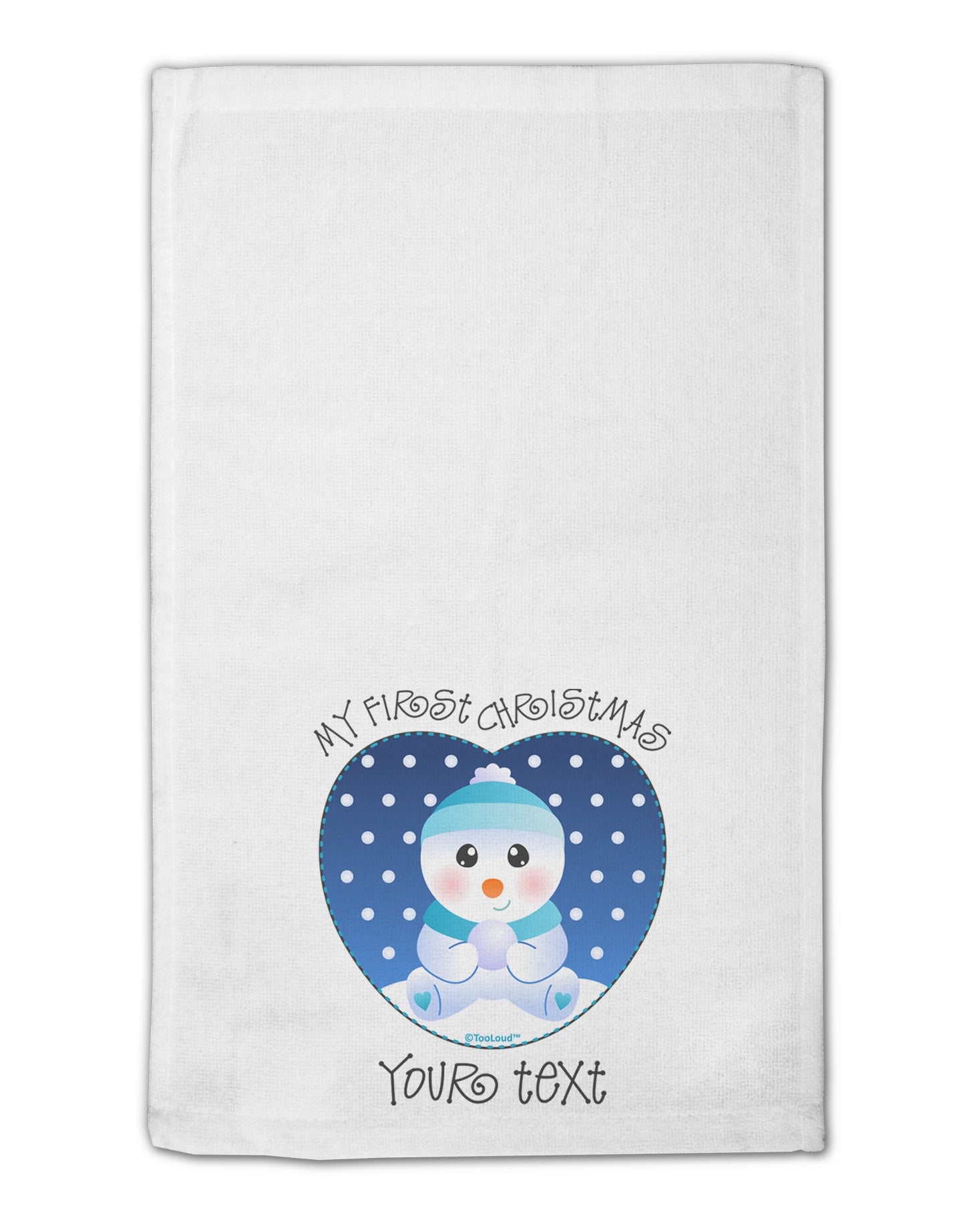 Personalized My First Christmas Snowbaby Blue 11"x18" Dish Fingertip Towel-Fingertip Towel-TooLoud-White-Davson Sales