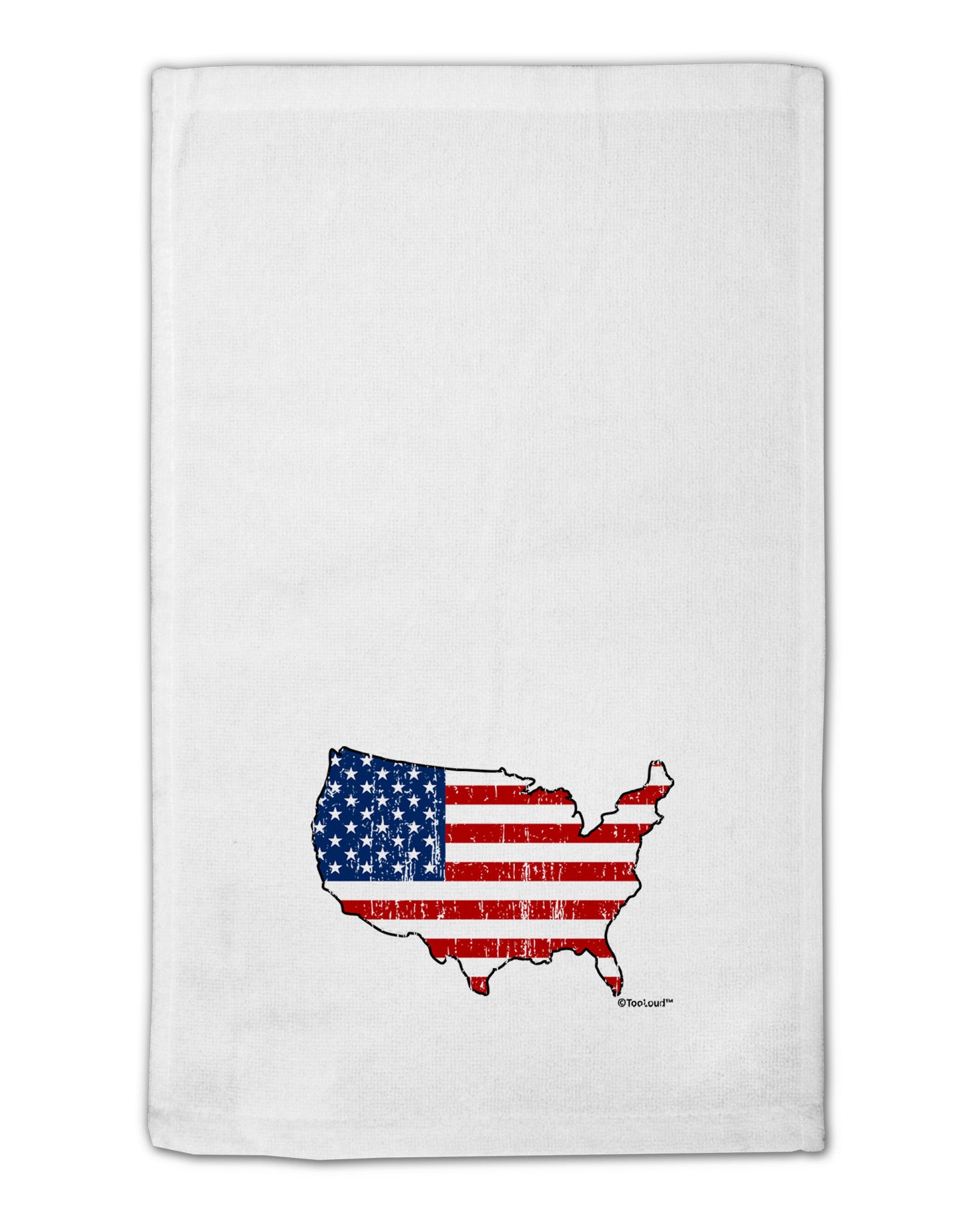 United States Cutout - American Flag Distressed 11"x18" Dish Fingertip Towel by TooLoud-Fingertip Towel-TooLoud-White-Davson Sales