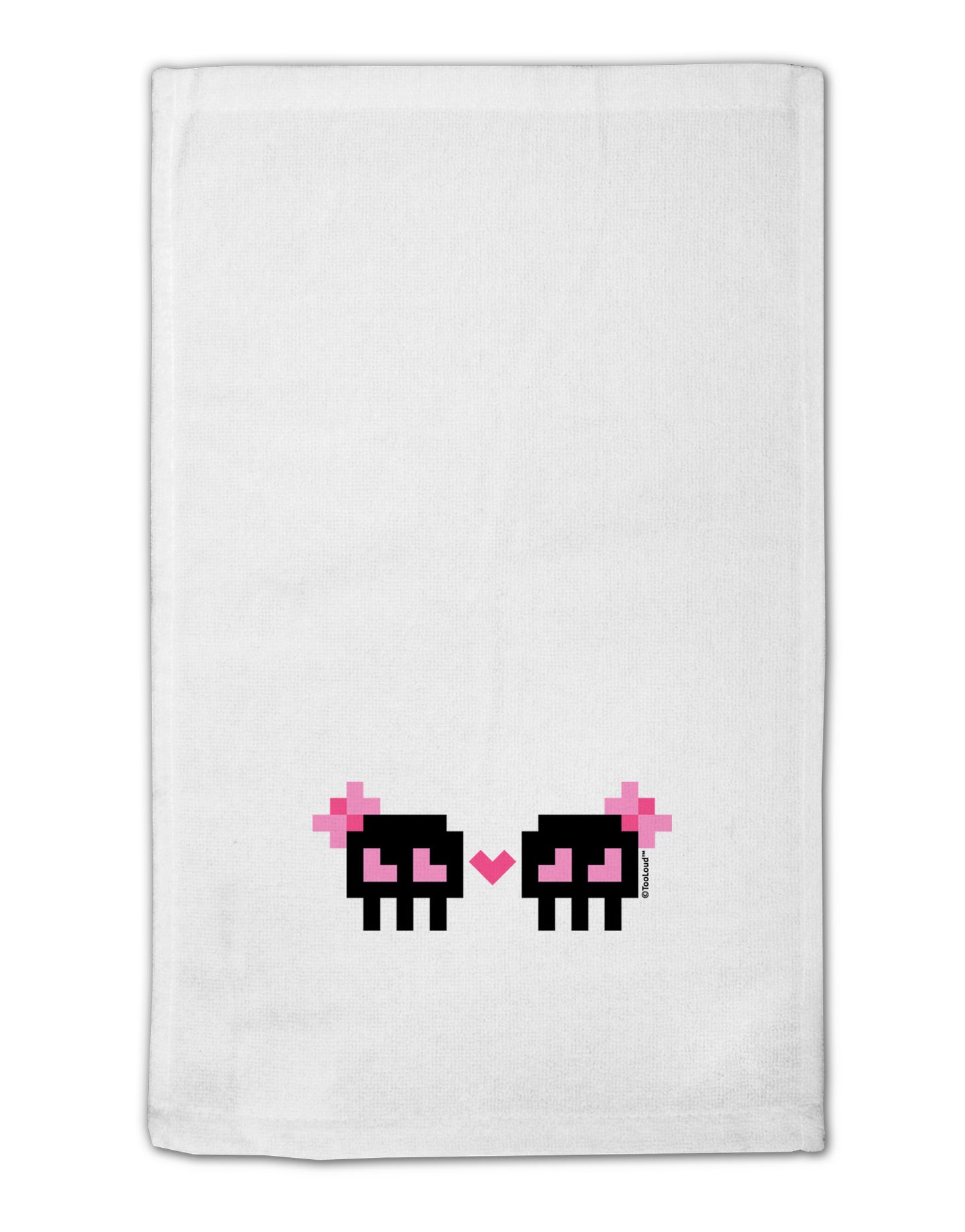 8-Bit Skull Love - Girl and Girl 11"x18" Dish Fingertip Towel-Fingertip Towel-TooLoud-White-Davson Sales