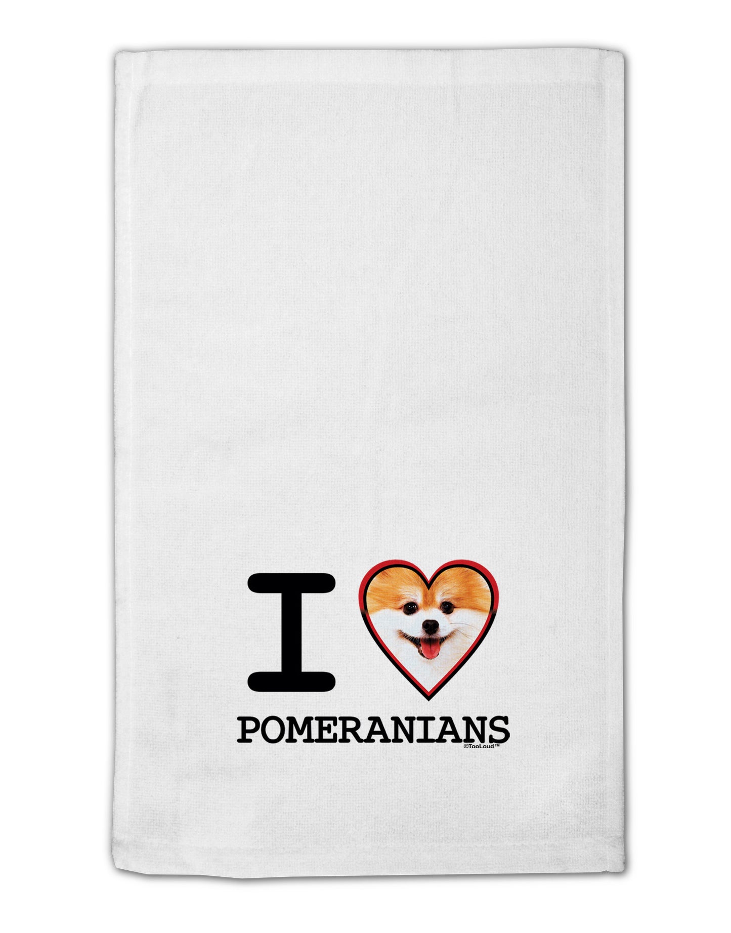 I Love Heart Pomeranians 11"x18" Dish Fingertip Towel-Fingertip Towel-TooLoud-White-Davson Sales