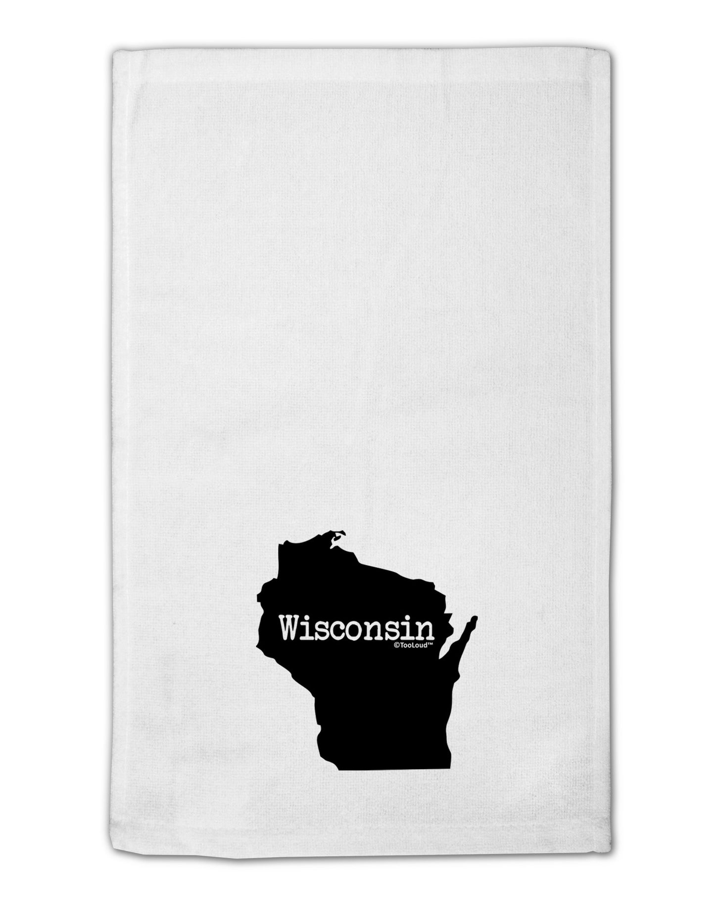 Wisconsin - United States Shape 11"x18" Dish Fingertip Towel-Fingertip Towel-TooLoud-White-Davson Sales