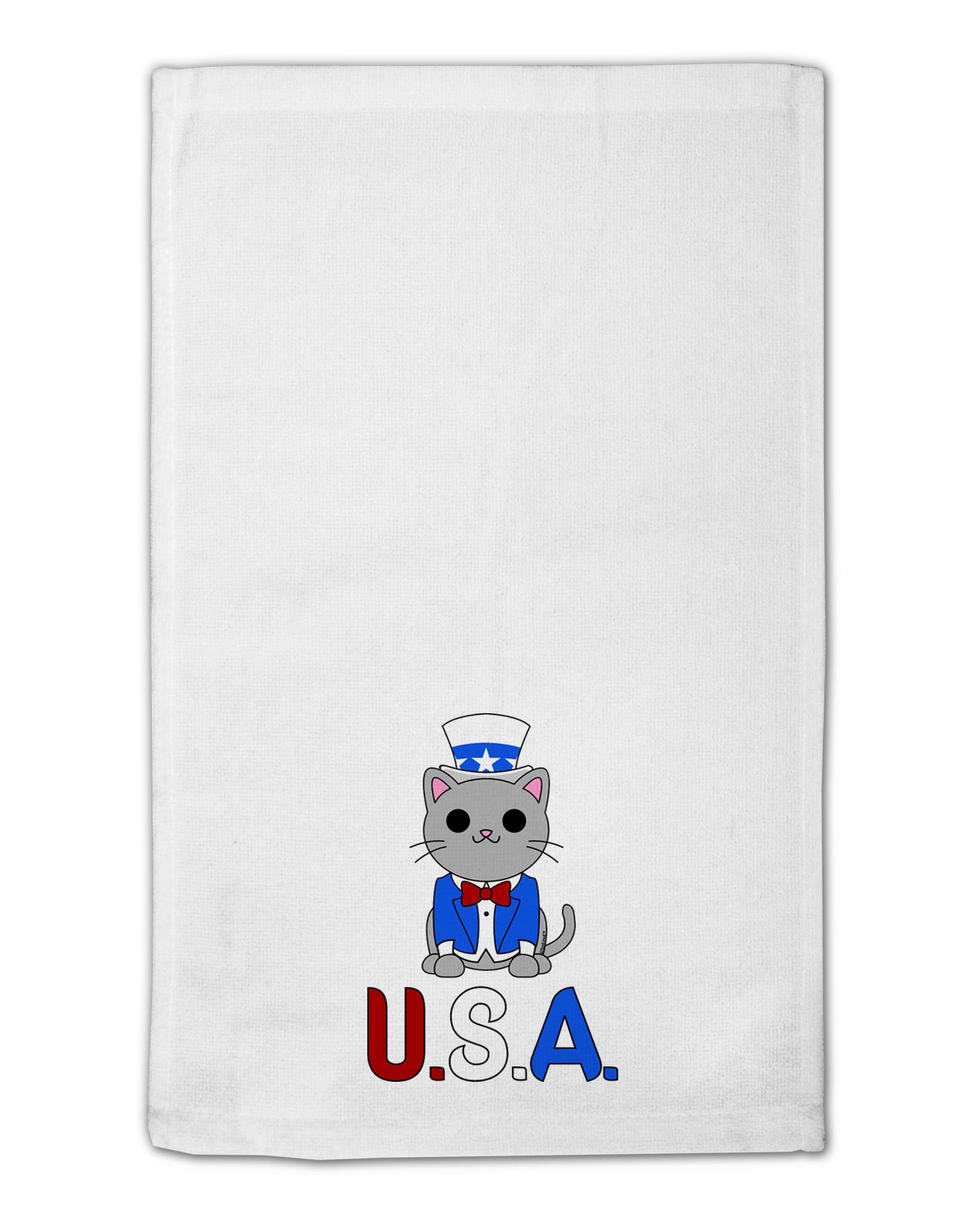 Patriotic Cat - USA 11"x18" Dish Fingertip Towel by TooLoud-Fingertip Towel-TooLoud-White-Davson Sales