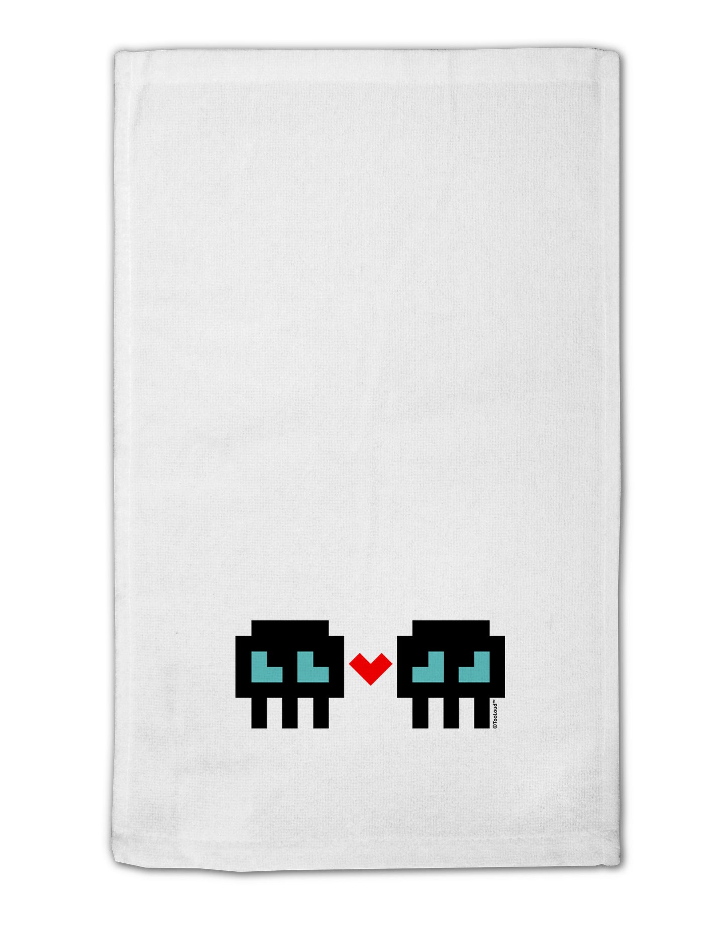 8-Bit Skull Love - Boy and Boy 11"x18" Dish Fingertip Towel-Fingertip Towel-TooLoud-White-Davson Sales