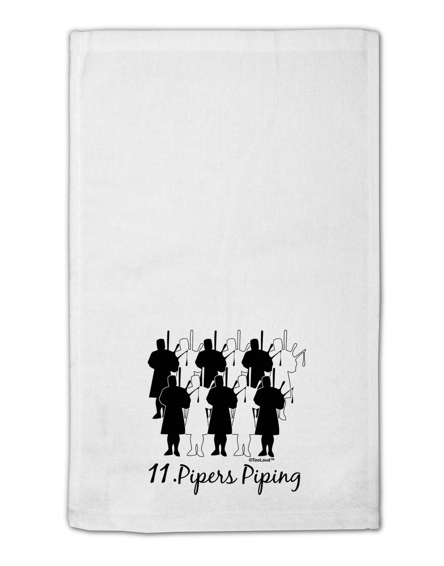 Eleven Pipers Piping Text 11"x18" Dish Fingertip Towel-Fingertip Towel-TooLoud-White-Davson Sales