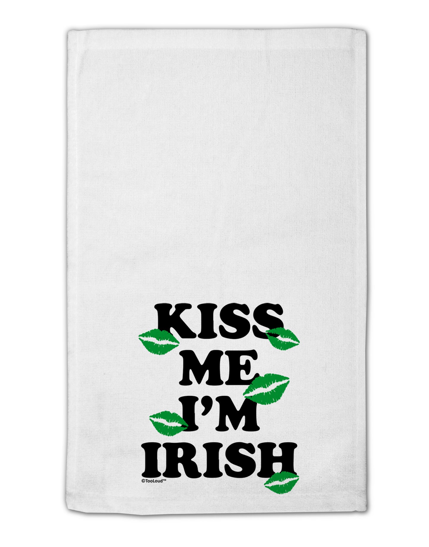 Kiss Me I'm Irish - Green Kisses 11"x18" Dish Fingertip Towel by TooLoud-Fingertip Towel-TooLoud-White-Davson Sales
