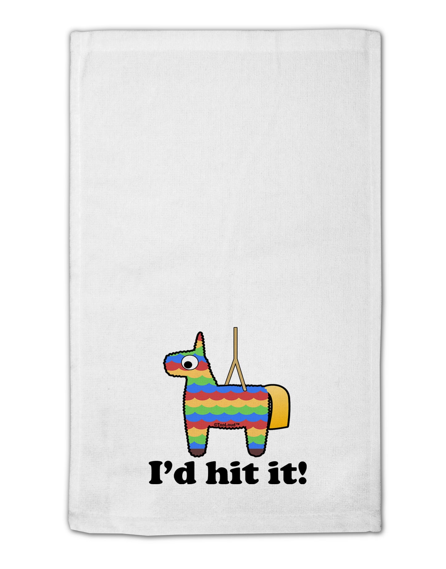 I'd Hit it - Funny Pinata Design 11"x18" Dish Fingertip Towel by TooLoud-Kitchen Towels-TooLoud-White-Davson Sales