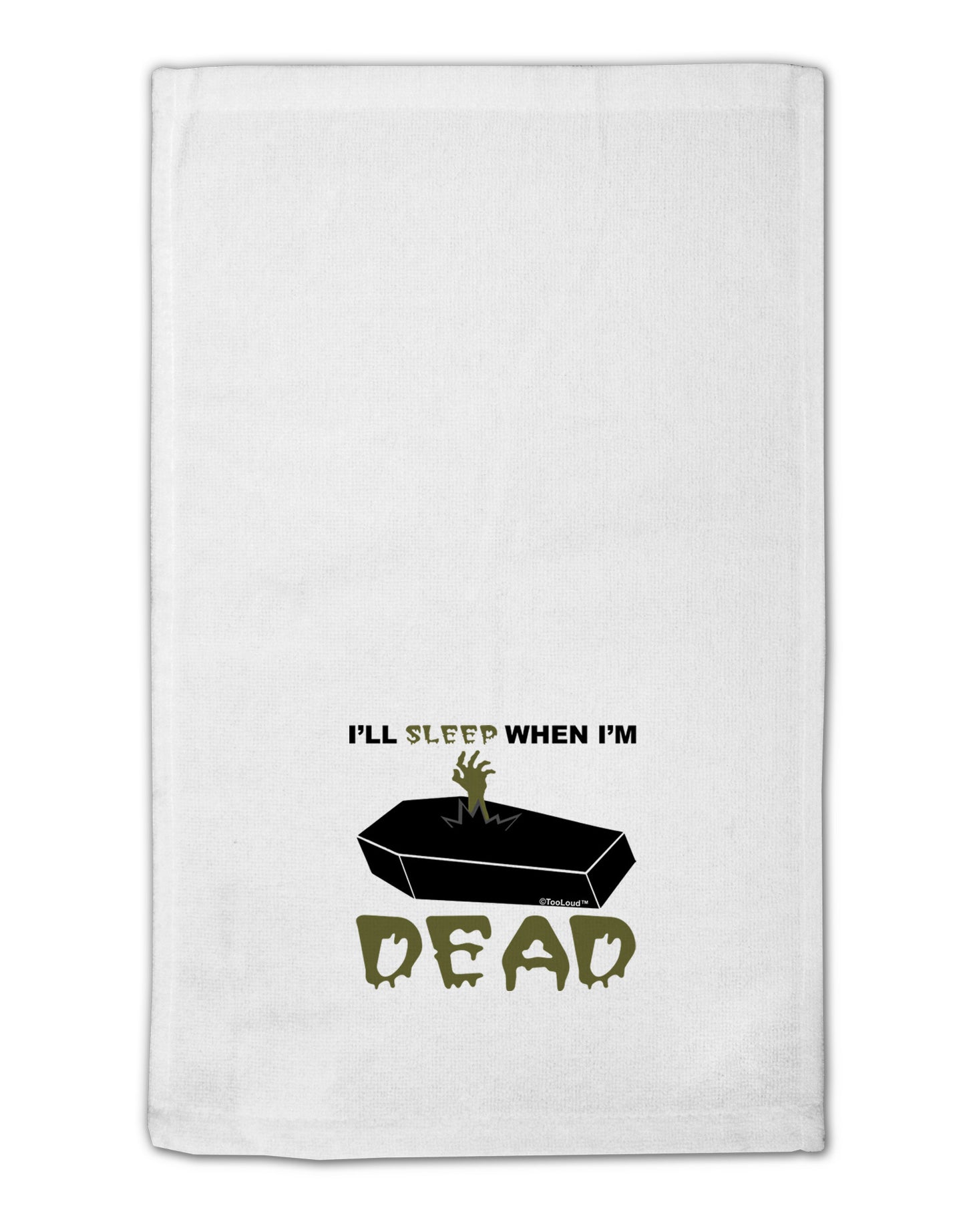 Sleep When Dead Coffin 11"x18" Dish Fingertip Towel-Fingertip Towel-TooLoud-White-Davson Sales