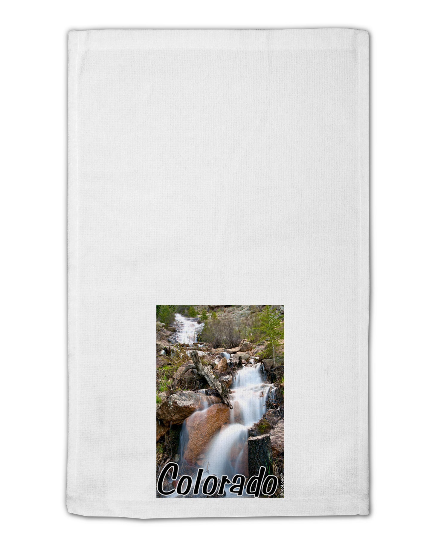 Colorado Waterfall Scene Text 11"x18" Dish Fingertip Towel-Fingertip Towel-TooLoud-White-Davson Sales