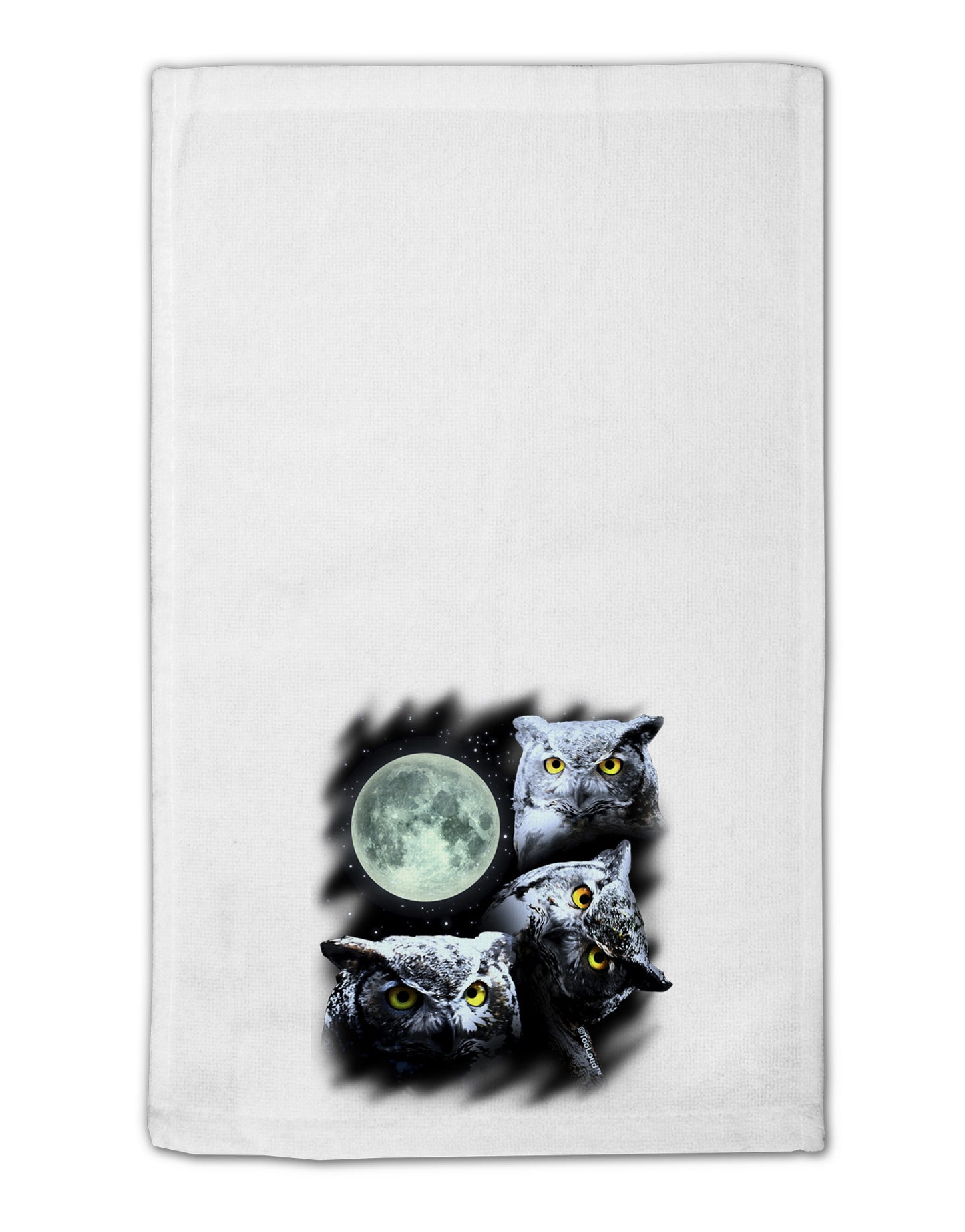 Three Owls and Moon 11"x18" Dish Fingertip Towel-Fingertip Towel-TooLoud-White-Davson Sales