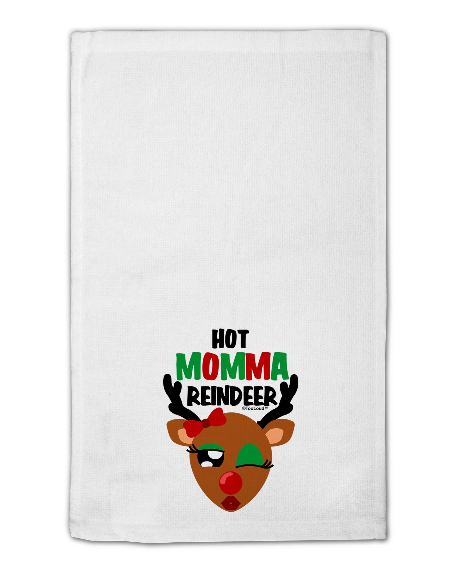 Hot Momma Reindeer Matching Deer 11"x18" Dish Fingertip Towel-Fingertip Towel-TooLoud-White-Davson Sales