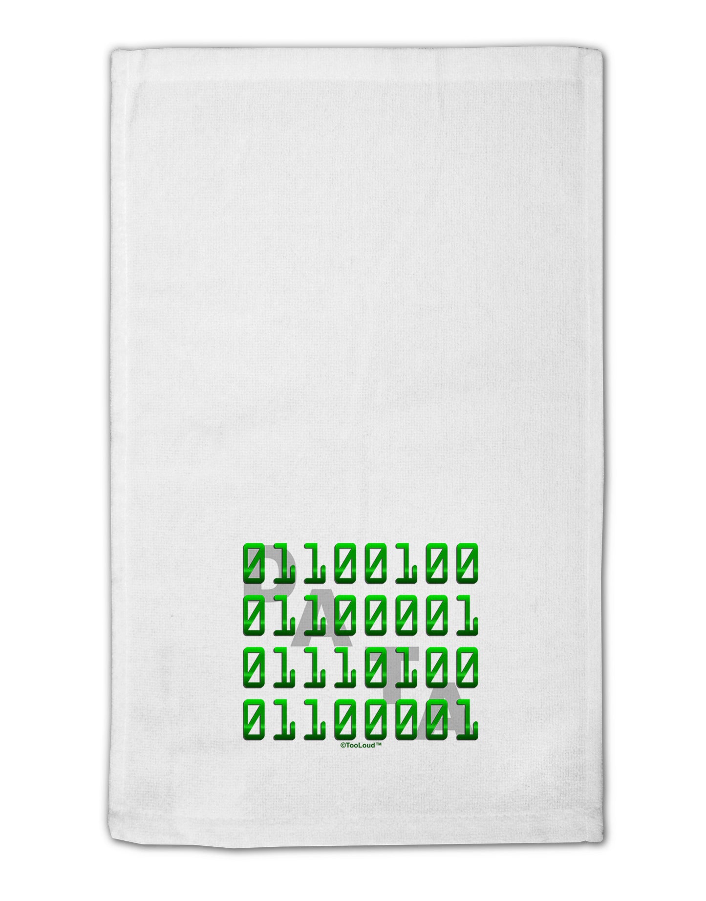Binary Data Green 11"x18" Dish Fingertip Towel-Fingertip Towel-TooLoud-White-Davson Sales