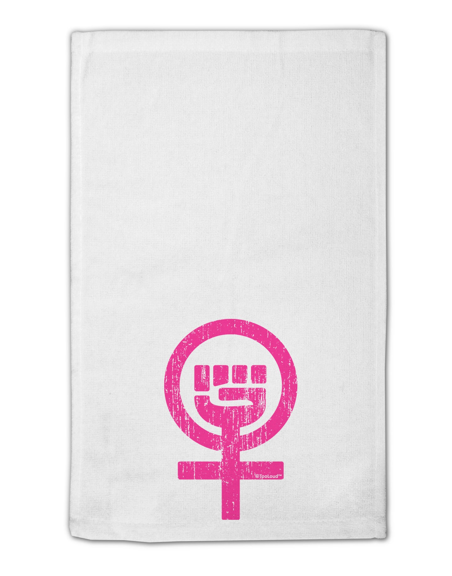 Pink Distressed Feminism Symbol 11"x18" Dish Fingertip Towel-Fingertip Towel-TooLoud-White-Davson Sales