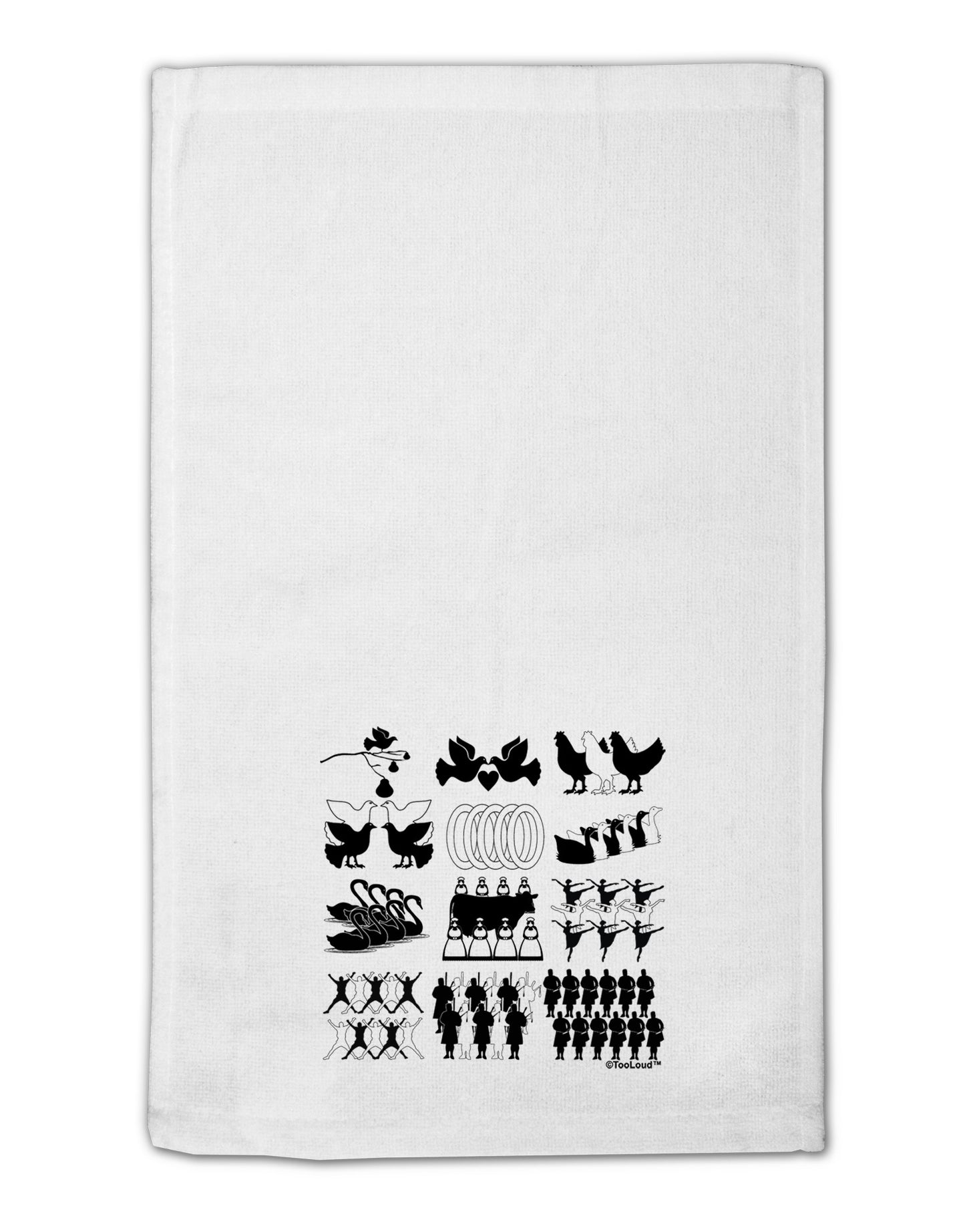 Twelve Days of Christmas 11"x18" Dish Fingertip Towel-Fingertip Towel-TooLoud-White-Davson Sales