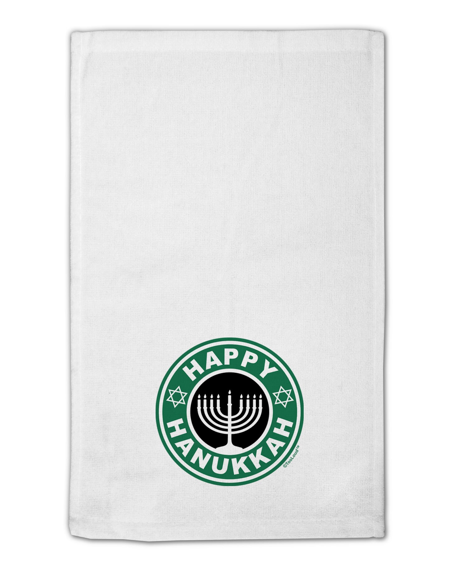Happy Hanukkah Latte Logo 11"x18" Dish Fingertip Towel-Fingertip Towel-TooLoud-White-Davson Sales