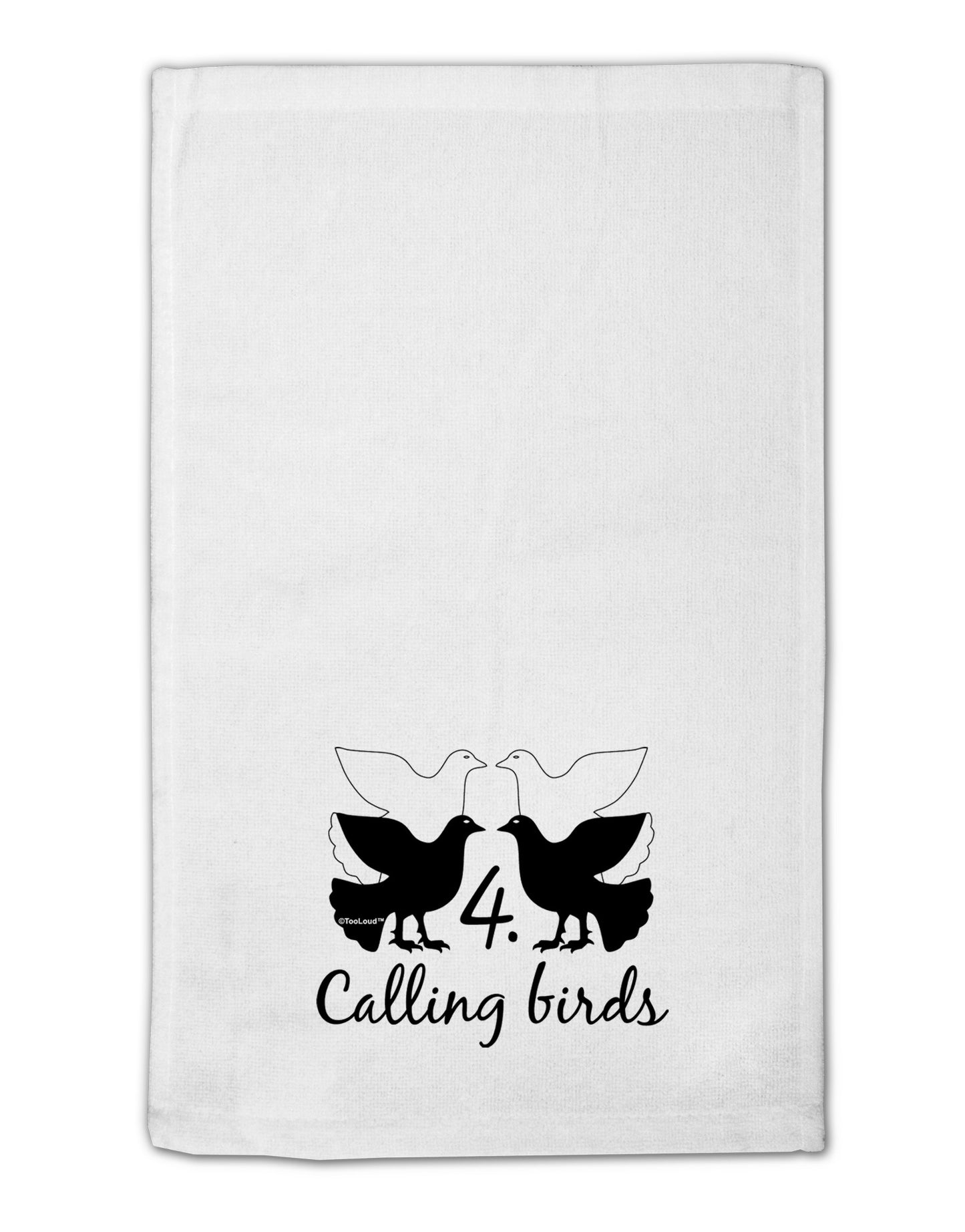 Four Calling Birds Text 11"x18" Dish Fingertip Towel-Fingertip Towel-TooLoud-White-Davson Sales