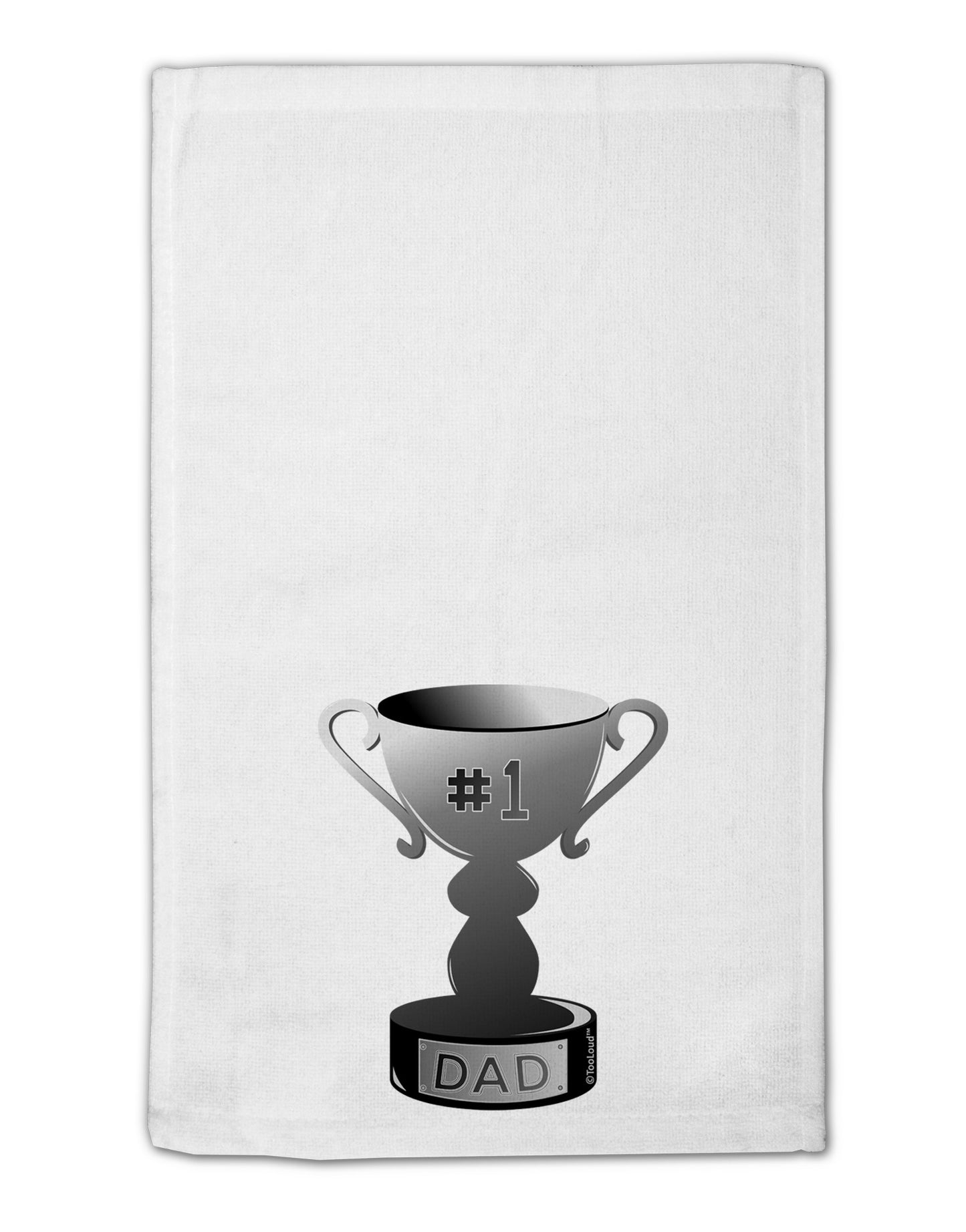 Number One Dad Trophy - Grayscale 11"x18" Dish Fingertip Towel-Fingertip Towel-TooLoud-White-Davson Sales