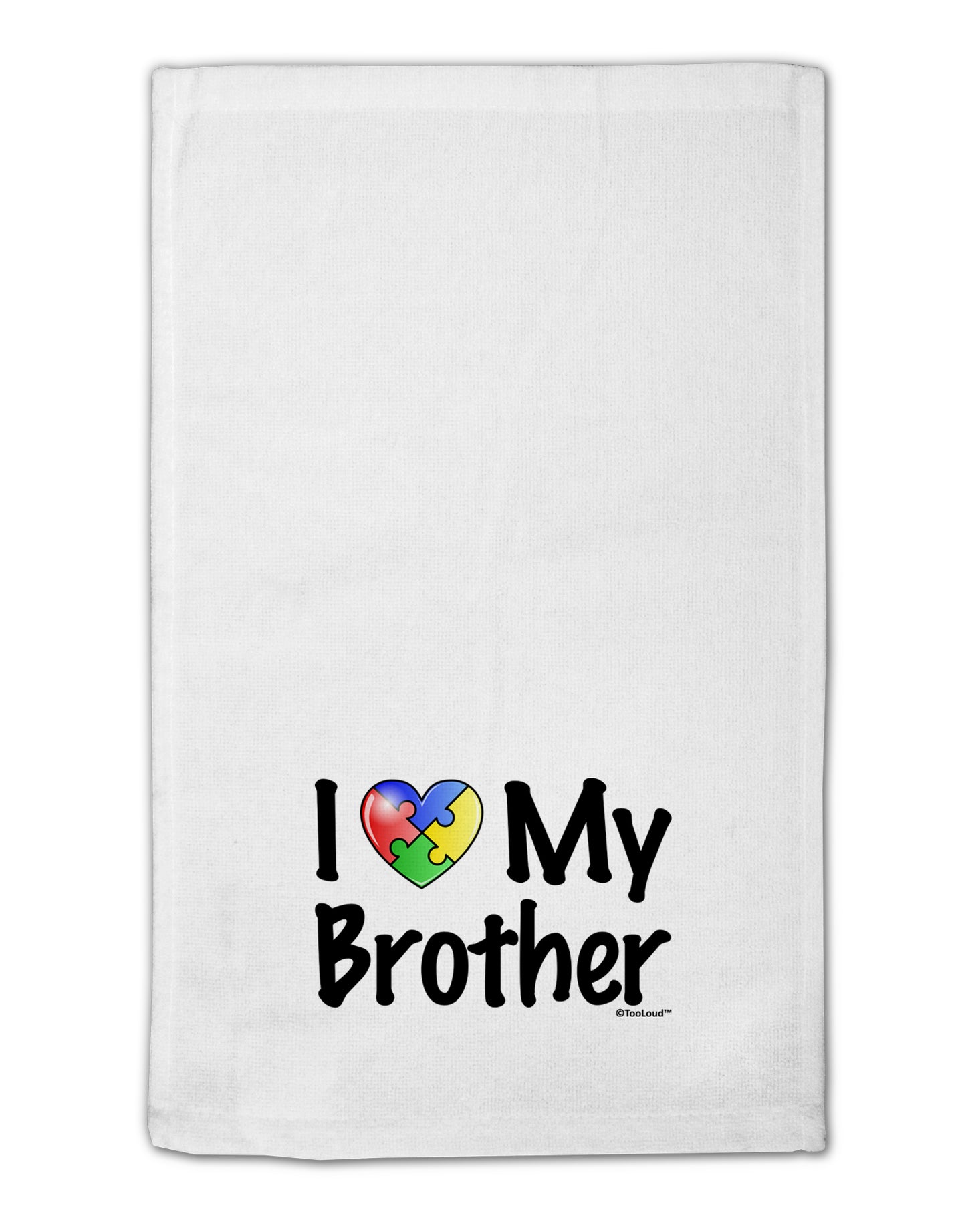 I Heart My Brother - Autism Awareness 11"x18" Dish Fingertip Towel by TooLoud-Fingertip Towel-TooLoud-White-Davson Sales