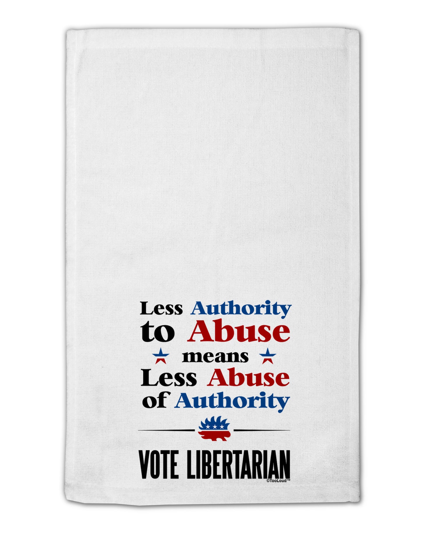 Libertarian Against Authority Abuse 11"x18" Dish Fingertip Towel-Fingertip Towel-TooLoud-White-Davson Sales