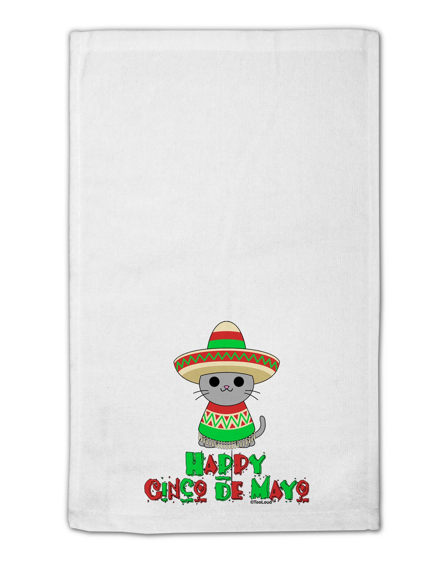 Happy Cinco de Mayo Cat 11"x18" Dish Fingertip Towel by TooLoud-Fingertip Towel-TooLoud-White-Davson Sales
