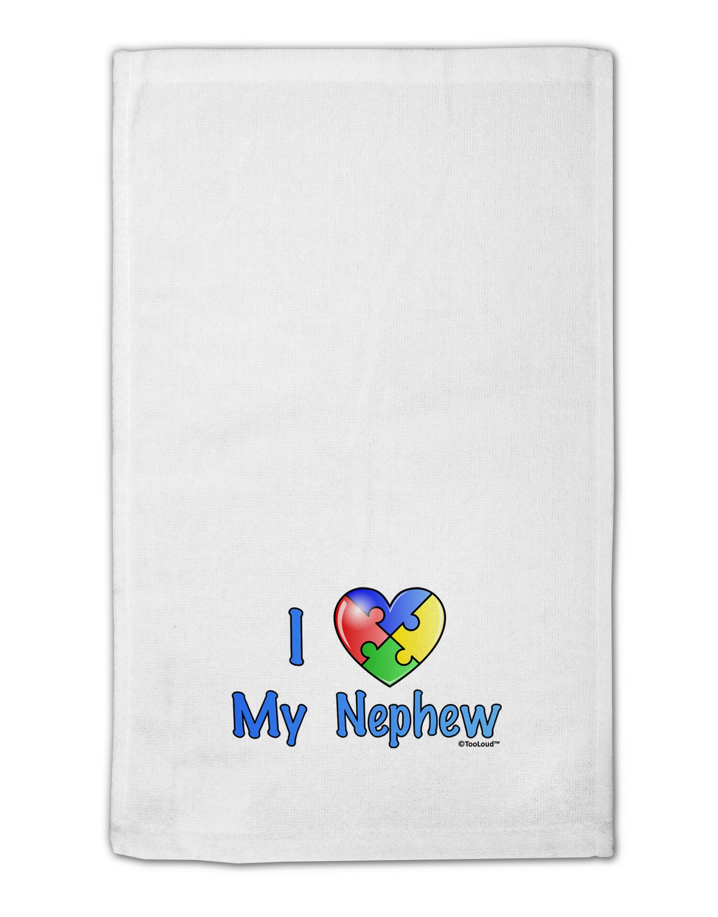 I Heart My Nephew - Autism Awareness 11"x18" Dish Fingertip Towel by TooLoud-Fingertip Towel-TooLoud-White-Davson Sales