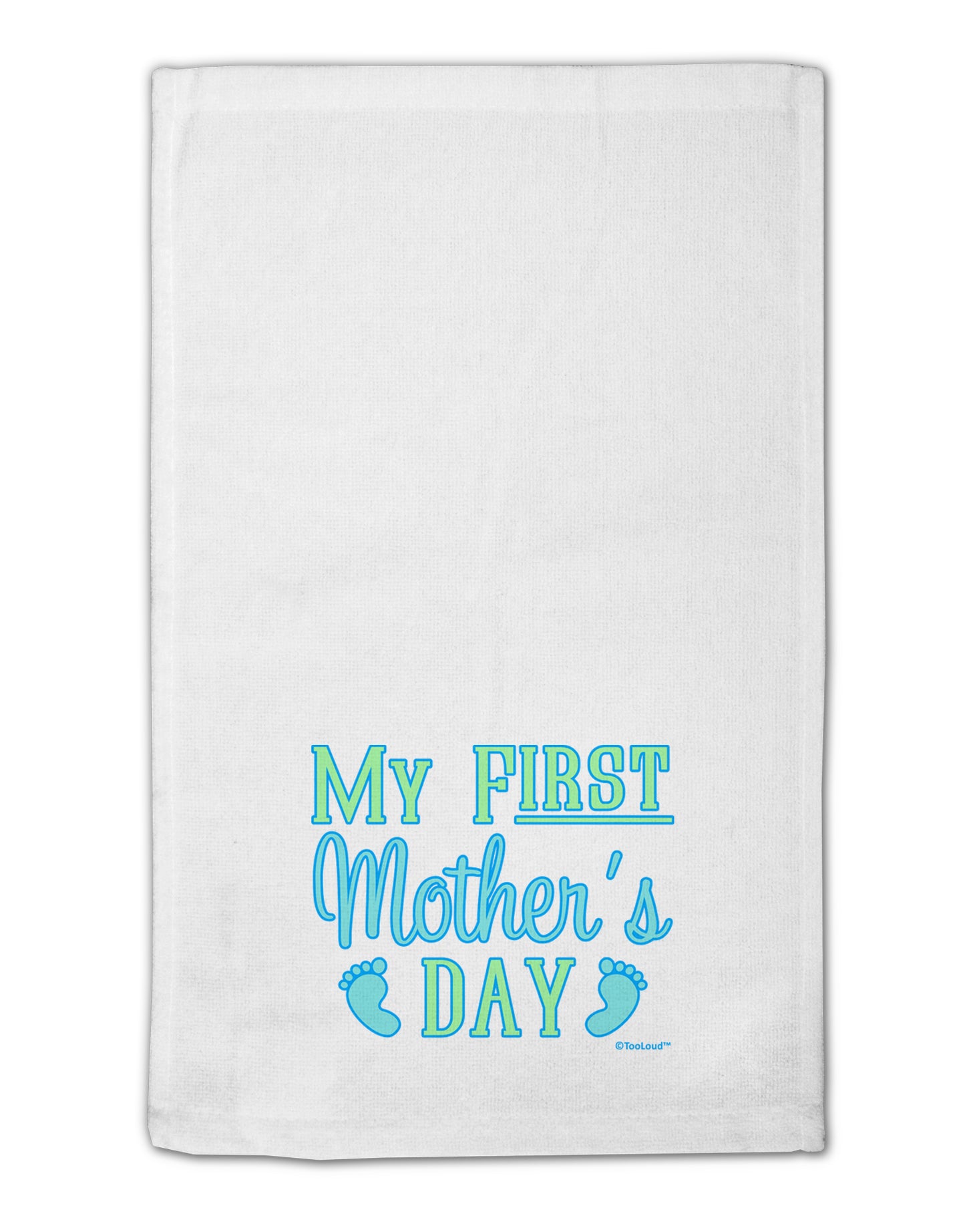 My First Mother's Day - Baby Feet - Blue 11"x18" Dish Fingertip Towel by TooLoud-Fingertip Towel-TooLoud-White-Davson Sales