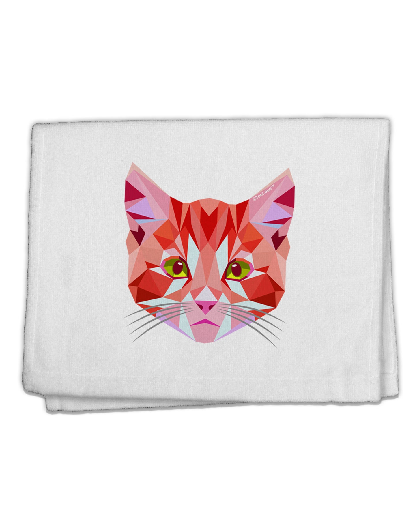 Geometric Kitty Red 11"x18" Dish Fingertip Towel-Fingertip Towel-TooLoud-White-Davson Sales