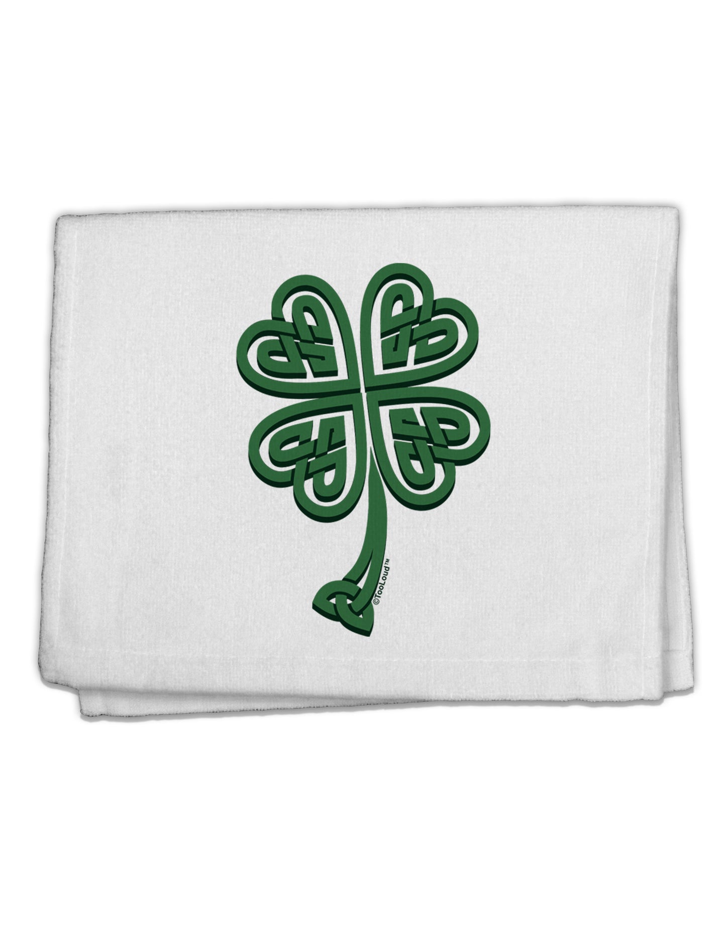 3D Style Celtic Knot 4 Leaf Clover 11"x18" Dish Fingertip Towel-Fingertip Towel-TooLoud-White-Davson Sales