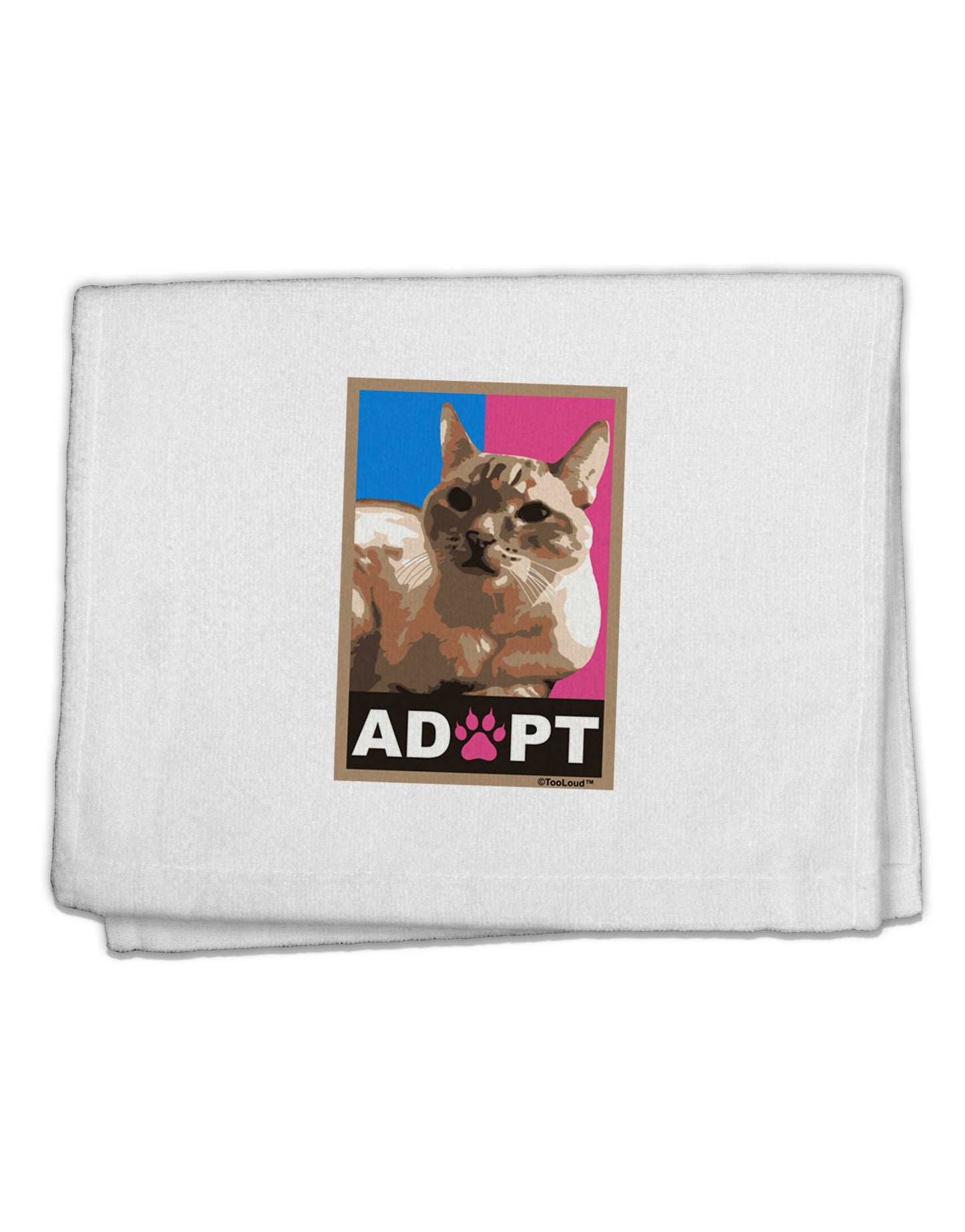 Adopt Cute Kitty Cat Adoption 11"x18" Dish Fingertip Towel-Fingertip Towel-TooLoud-White-Davson Sales