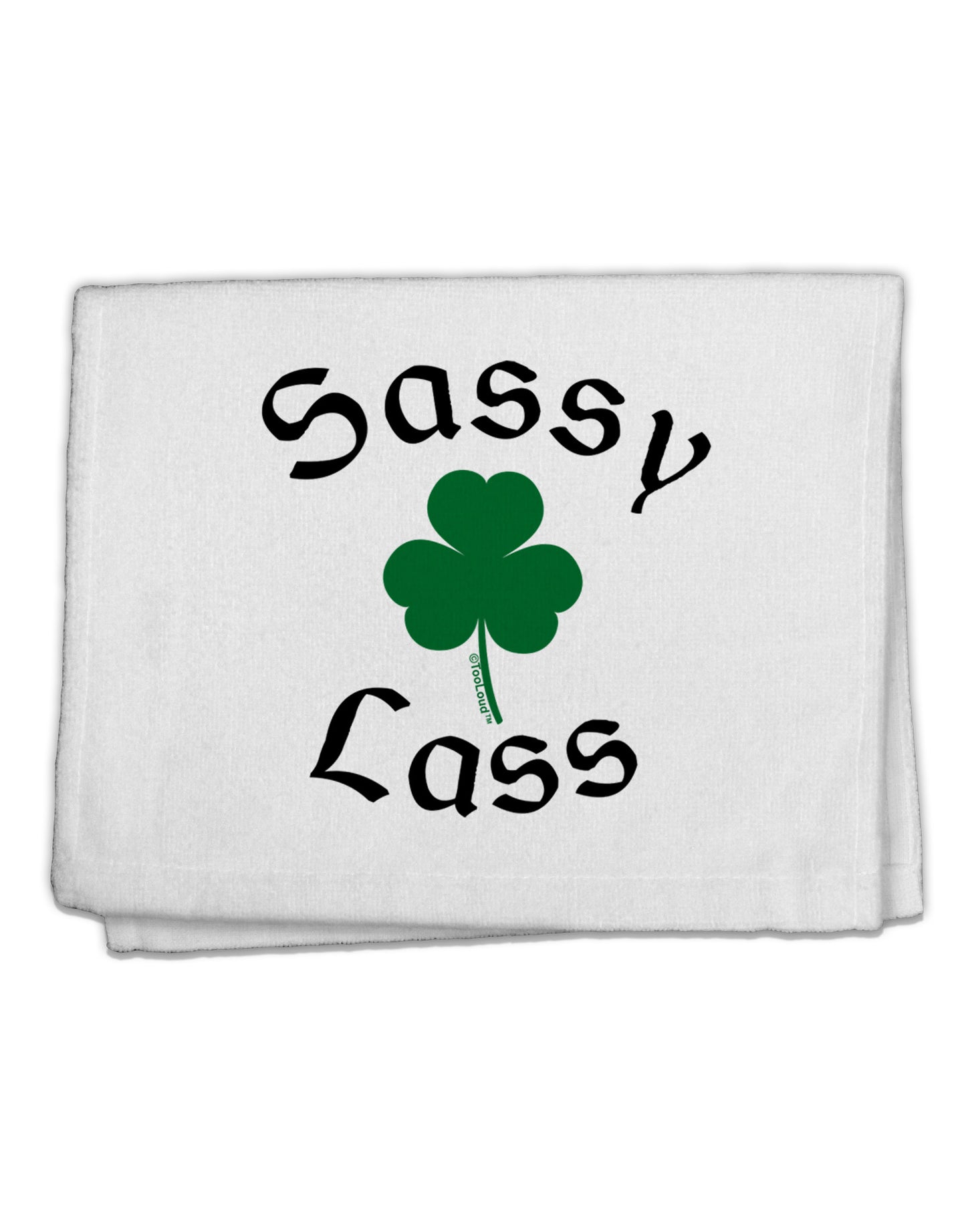 Sassy Lass St Patricks Day 11"x18" Dish Fingertip Towel-Fingertip Towel-TooLoud-White-Davson Sales