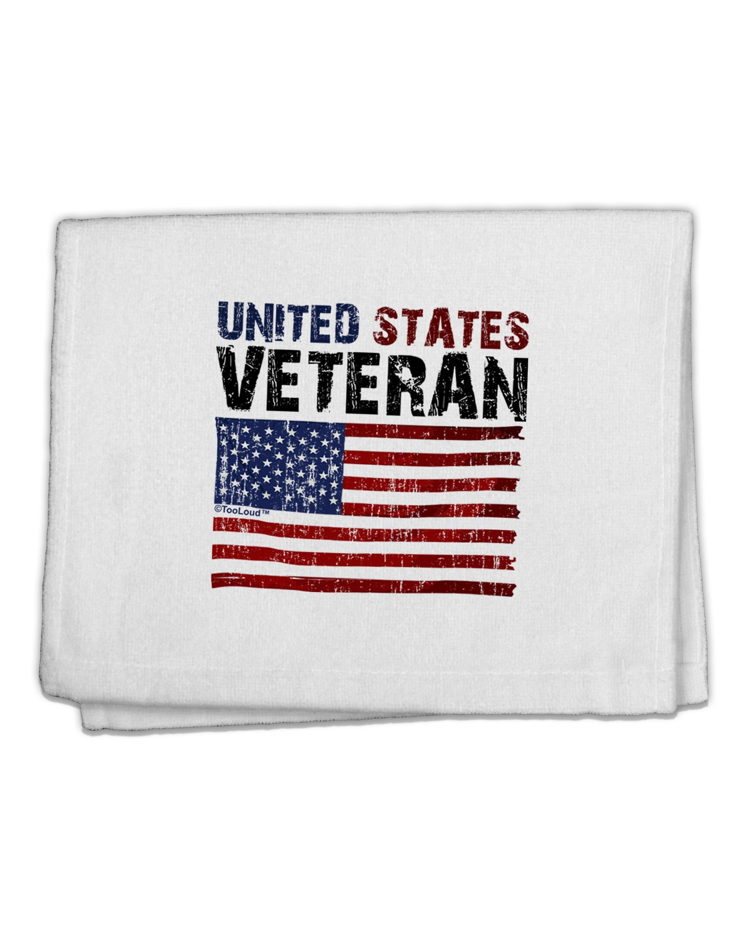 US Veteran Distressed 11"x18" Dish Fingertip Towel-Fingertip Towel-TooLoud-White-Davson Sales