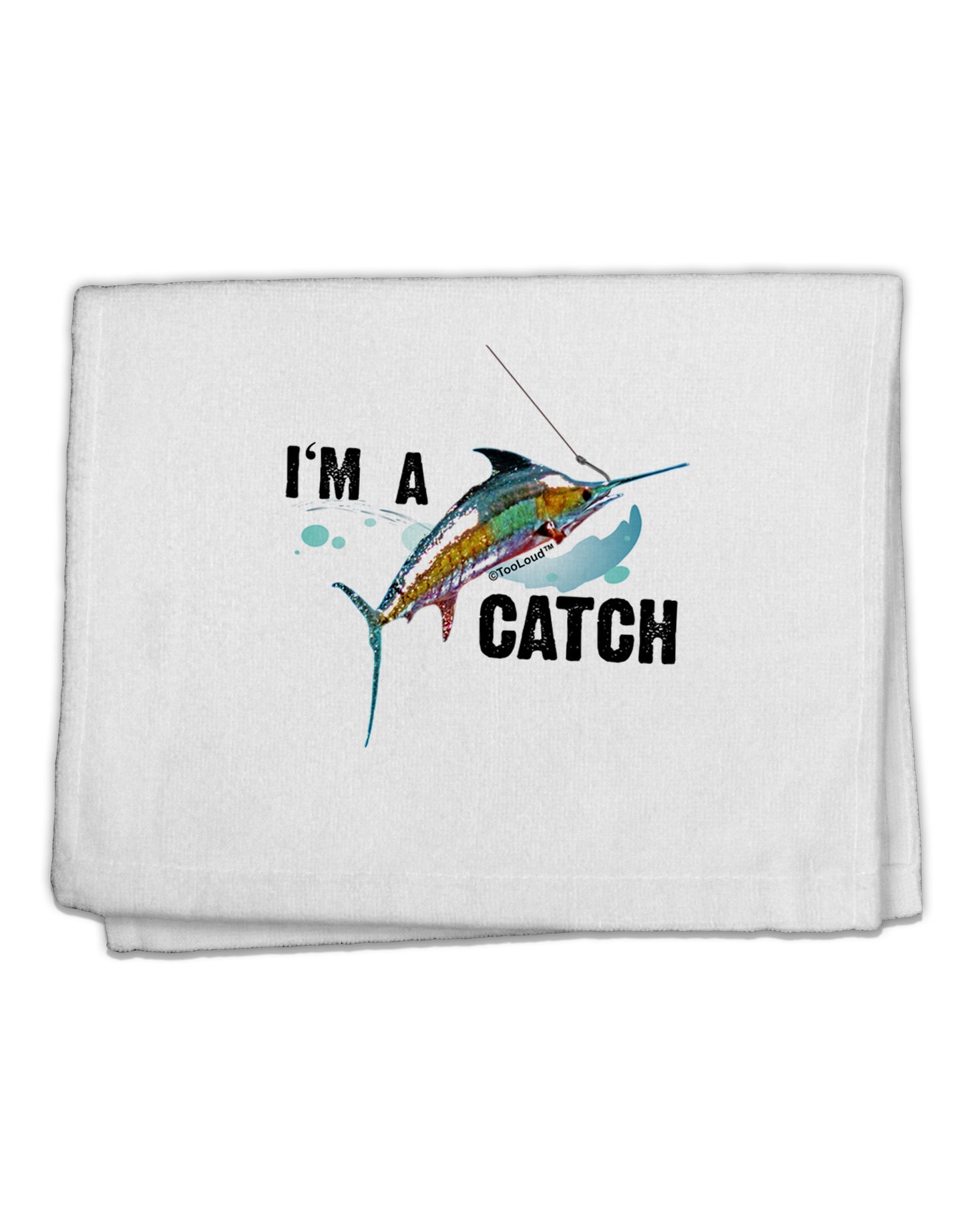 I'm A Catch Swordfish 11"x18" Dish Fingertip Towel-Fingertip Towel-TooLoud-White-Davson Sales