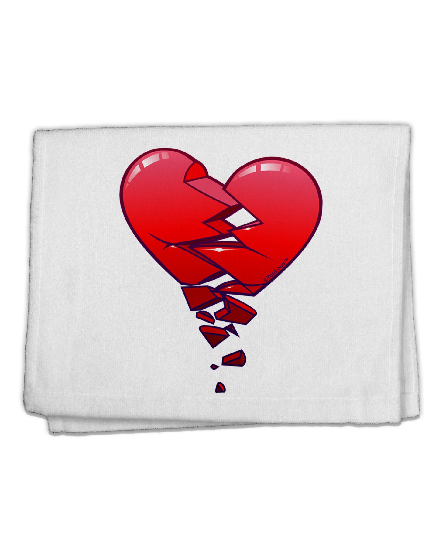 Crumbling Broken Heart 11"x18" Dish Fingertip Towel by TooLoud-TooLoud-White-Davson Sales