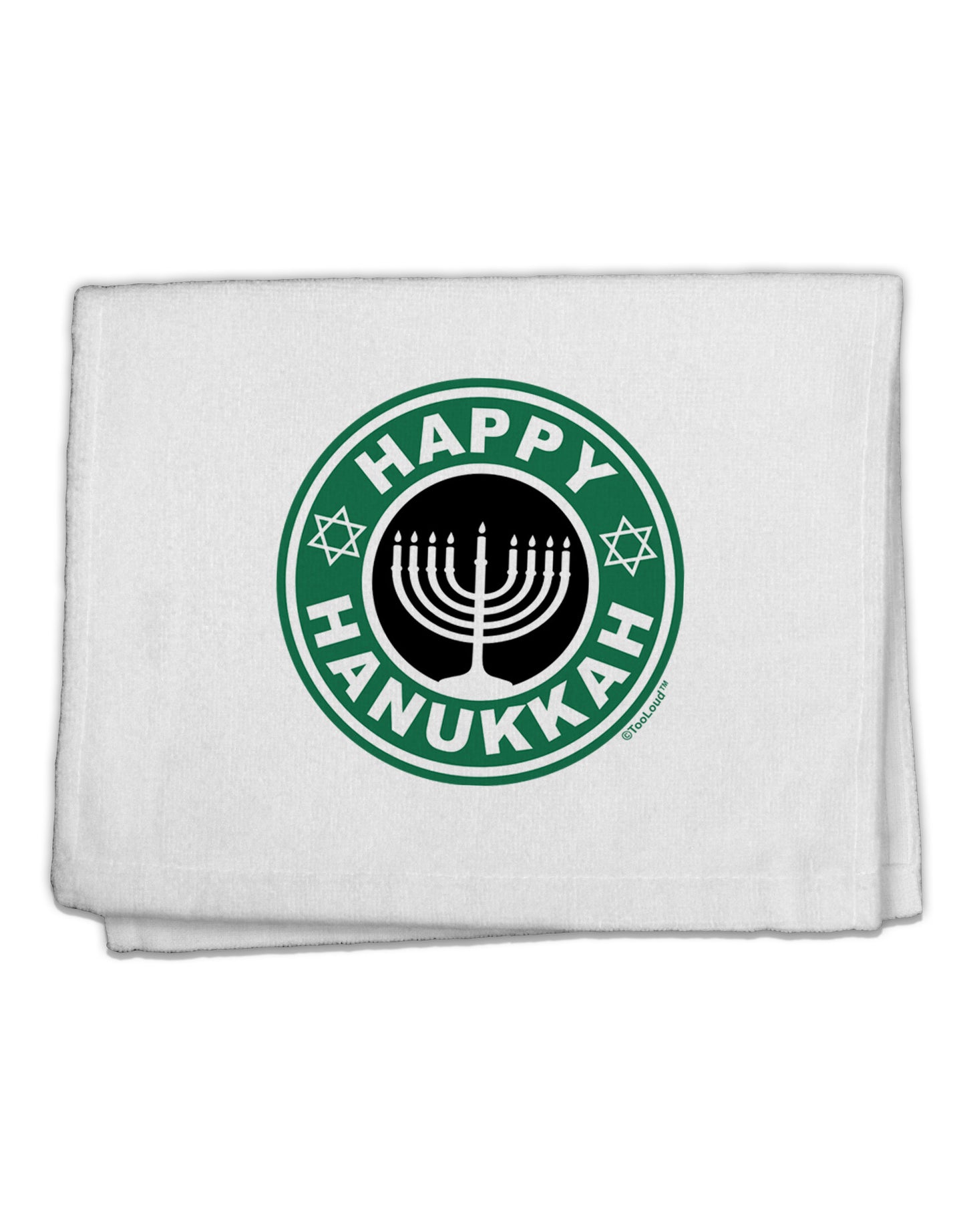 Happy Hanukkah Latte Logo 11"x18" Dish Fingertip Towel-Fingertip Towel-TooLoud-White-Davson Sales