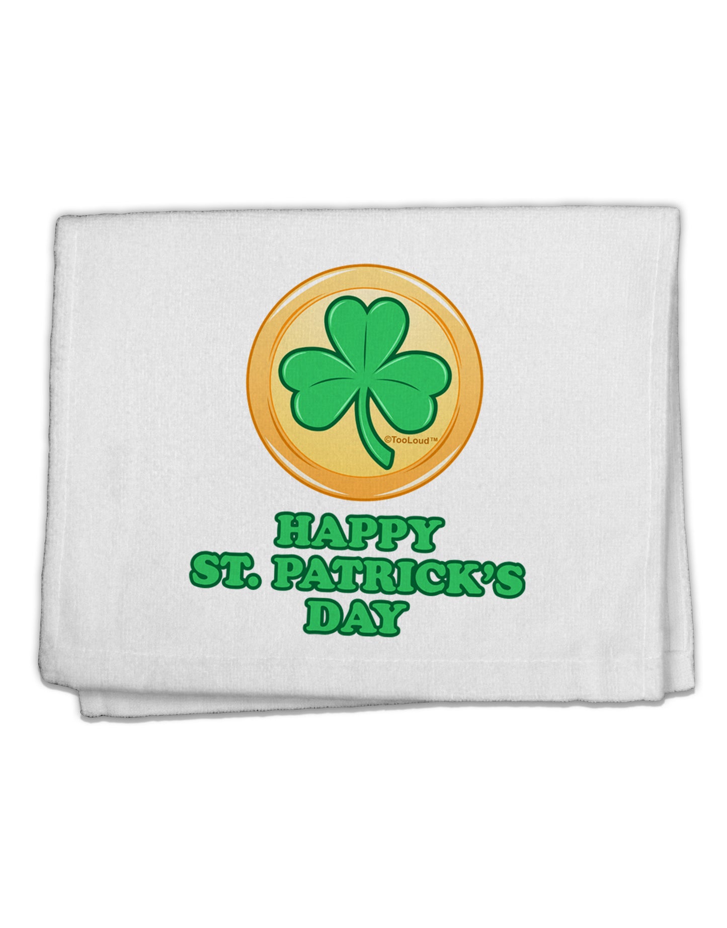 Shamrock Button - St Patrick's Day 11"x18" Dish Fingertip Towel by TooLoud-Fingertip Towel-TooLoud-White-Davson Sales