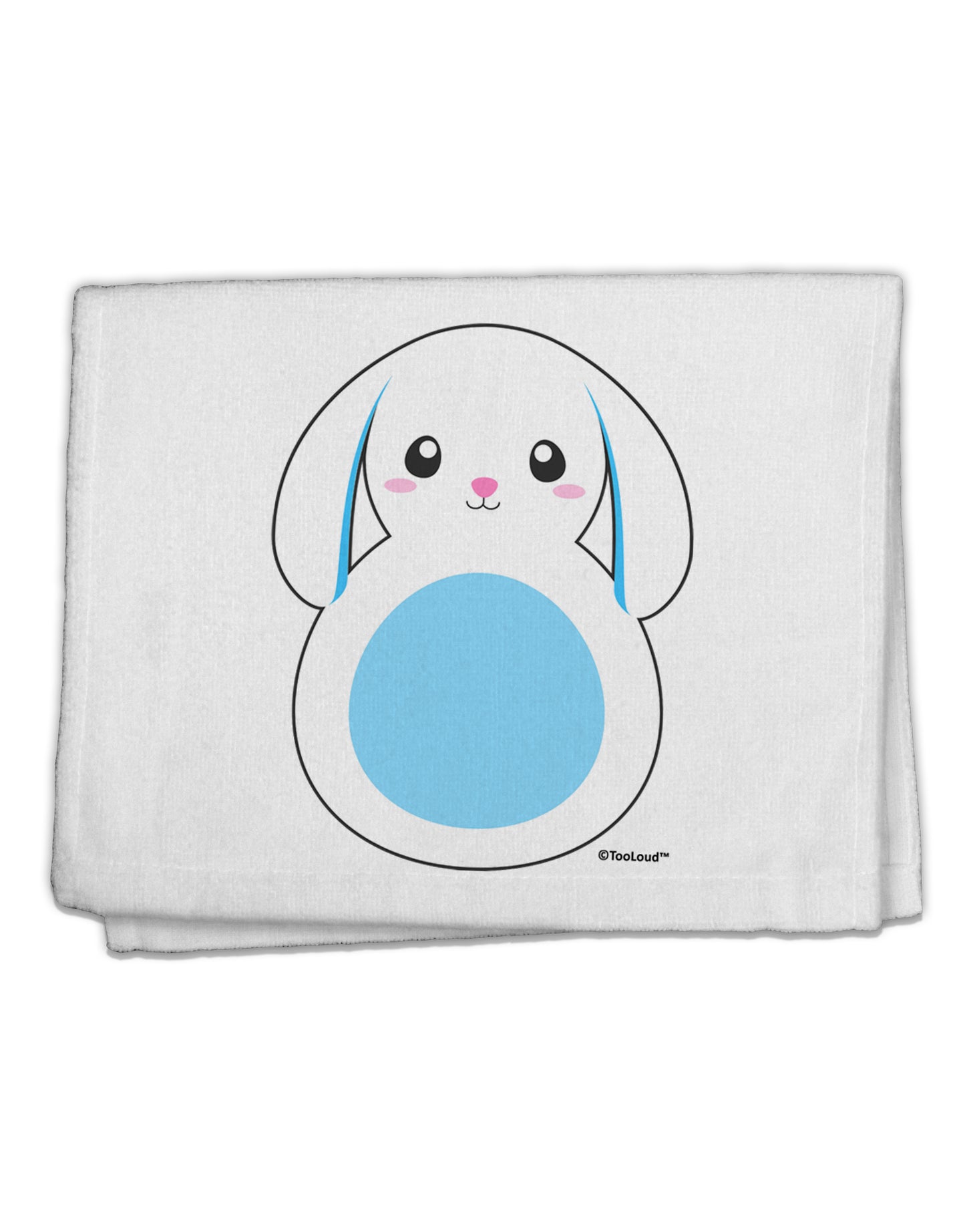 Cute Bunny with Floppy Ears - Blue 11"x18" Dish Fingertip Towel by TooLoud-Fingertip Towel-TooLoud-White-Davson Sales
