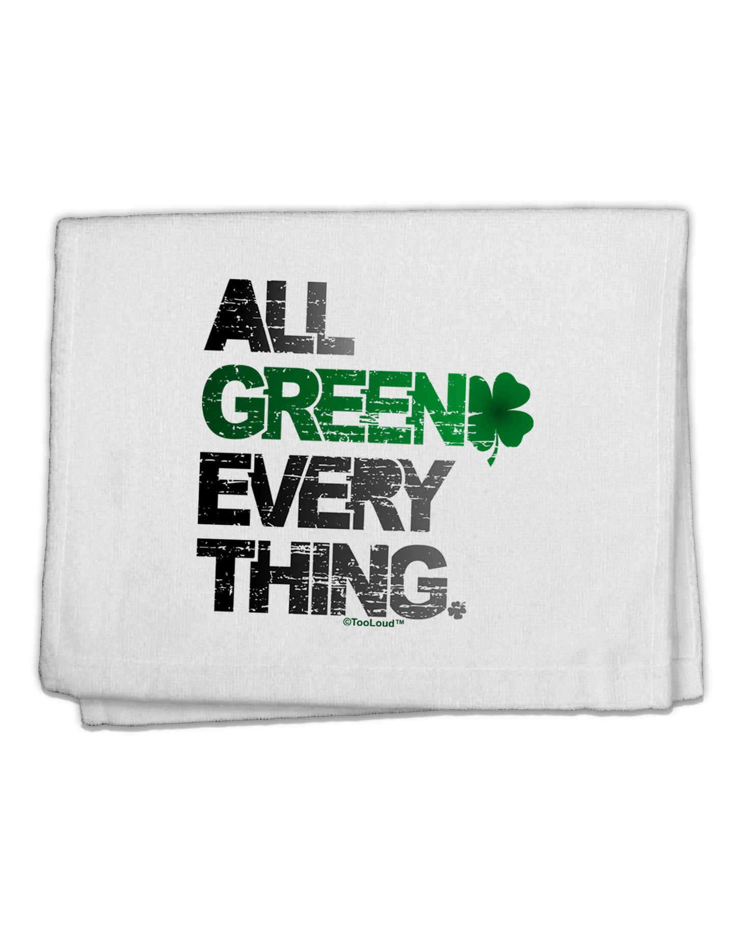 All Green Everything Distressed 11"x18" Dish Fingertip Towel-Fingertip Towel-TooLoud-White-Davson Sales