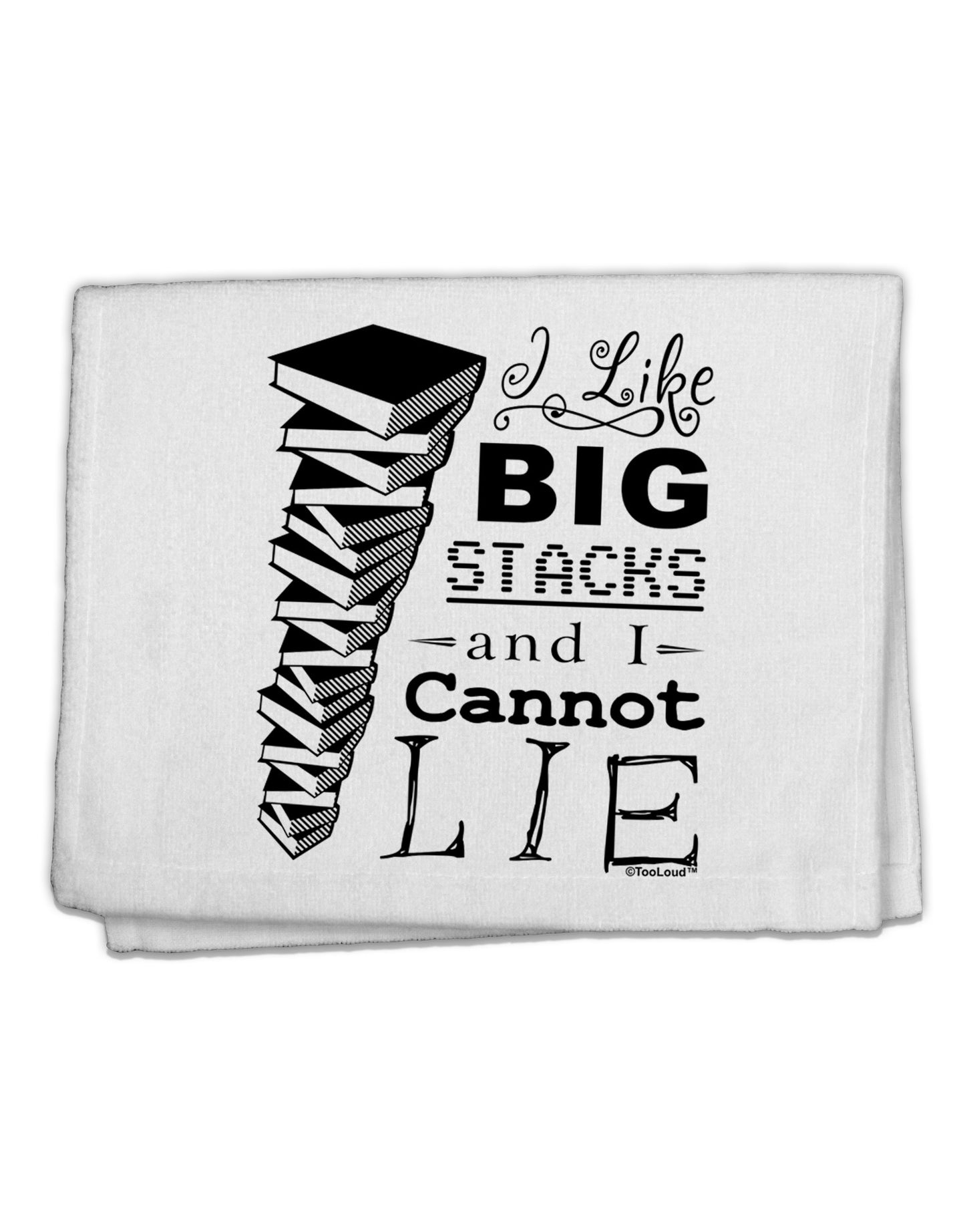 I Like Big Stacks -of books- 11"x18" Dish Fingertip Towel-Fingertip Towel-TooLoud-White-Davson Sales